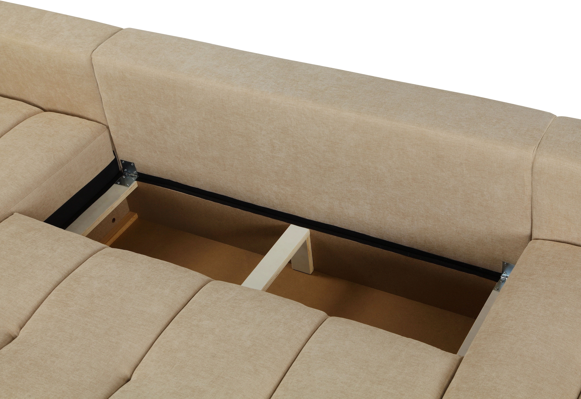 OTTO home Ecksofa »YLVAA L-Form, 241 cm/Schlafsofa (132/200)-OTTO. Verlässliche Qualität« Bettkasten, Tonnentaschen-Federkern, Feinstruktur weich