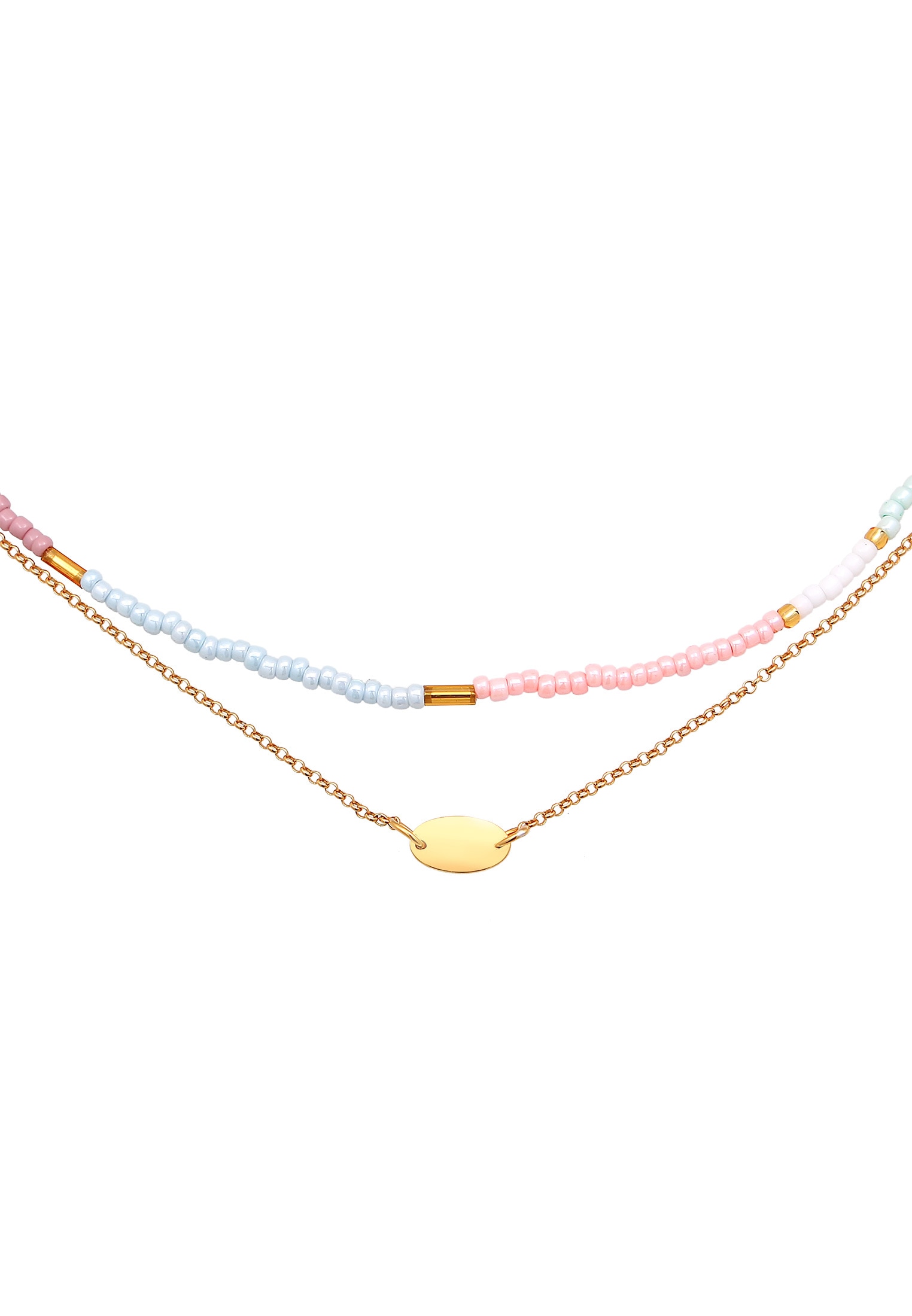 Elli Silberkette »Halskette Choker Layer Bead Pastell 925 Silber«