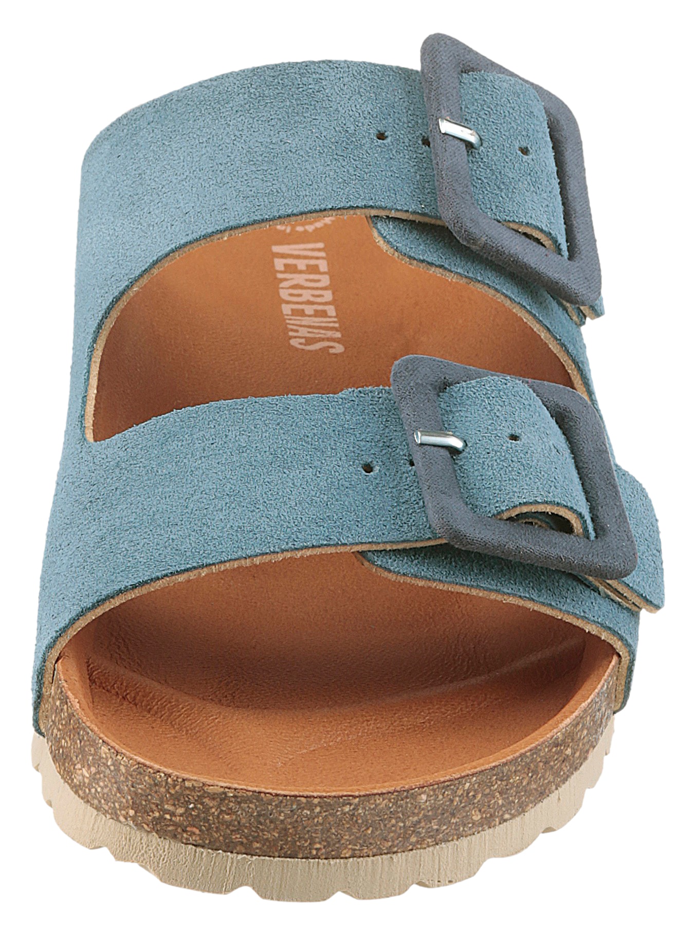 VERBENAS Pantolette »Randell Velour«, Sommerschuh, Schlappen, Hausschuh, Urlaubschuh mit Softfußbett