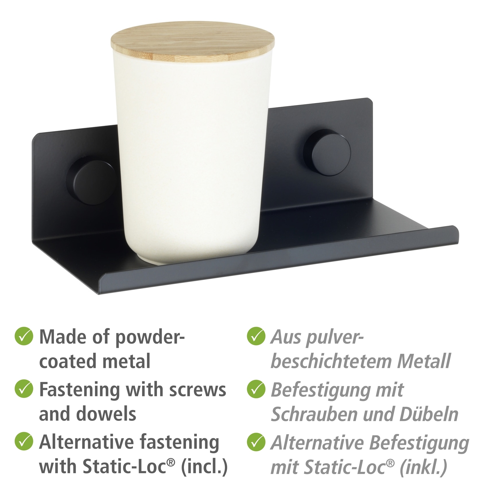 WENKO Küchenregal »Modell Jet S«, Regal für die Wand, Industrial Style, pulverbeschichtetes Metall