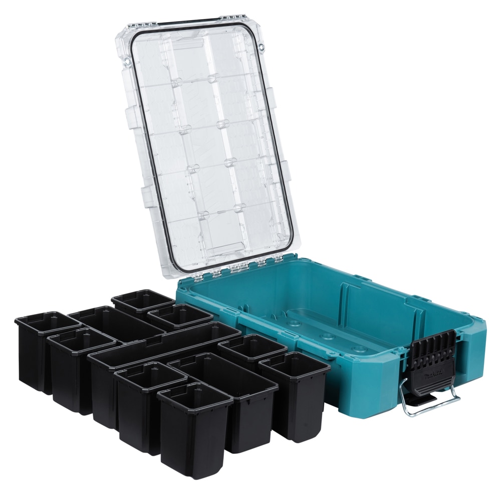Makita Werkzeugbox »MAKTRAK  Organizer-Behälter, tief M »P-91045« max. 22,7 kg, 18,41L, 11« Effizientes Be- und Entladen mit dem MAKTRAK Koffer Sortiment