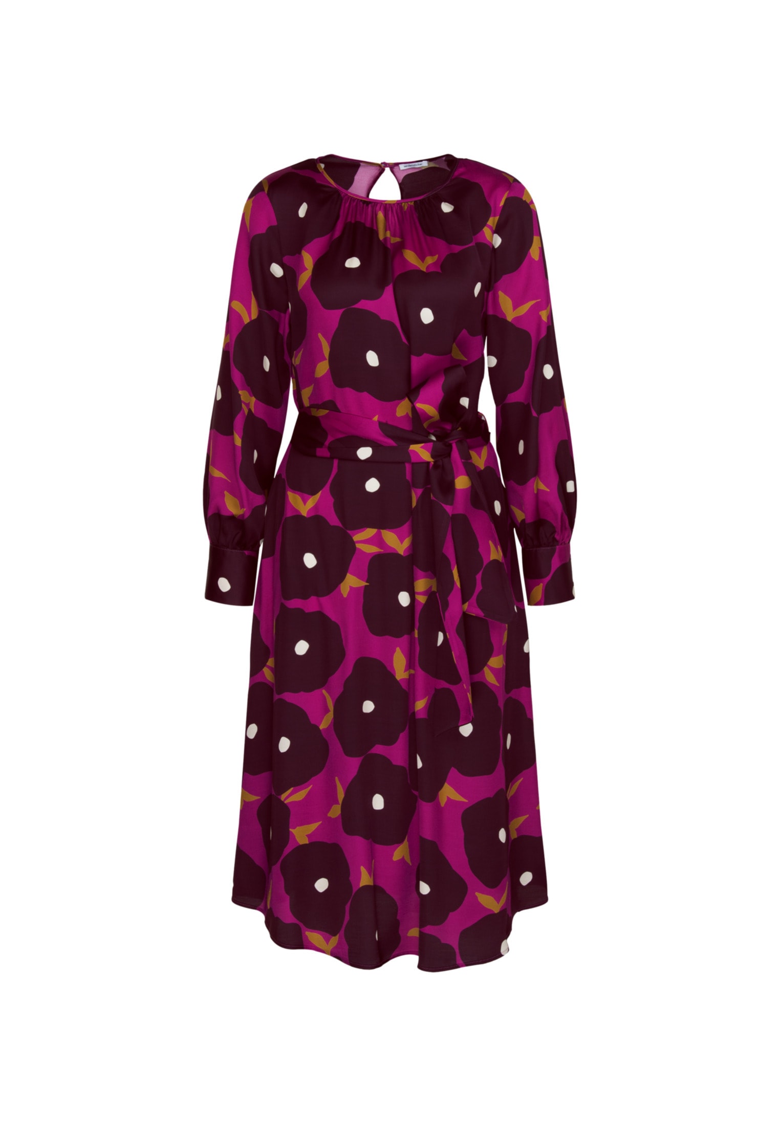 seidensticker Sommerkleid »Schwarze Rose«, Langarm Rundhals Druck