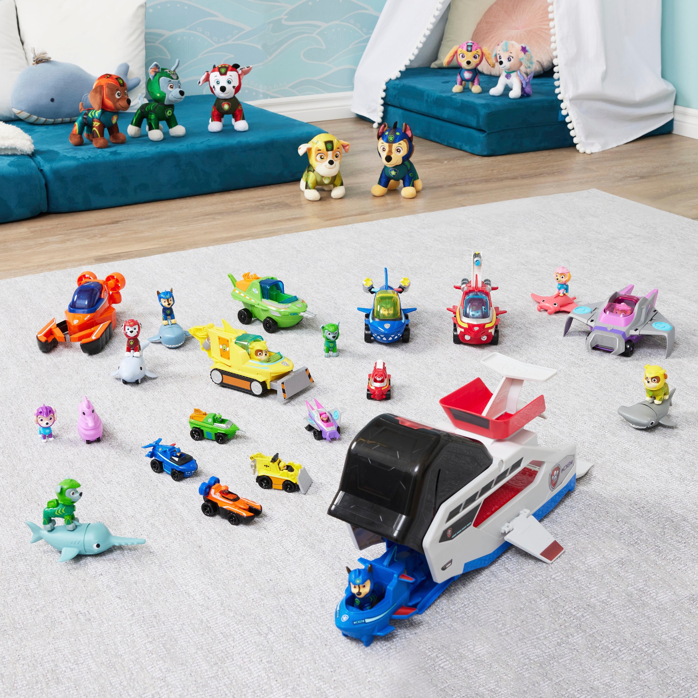 Spin Master Spielfigur »Paw Patrol - Aqua Pups - Hero Pups Solid Rubble«, (Set)