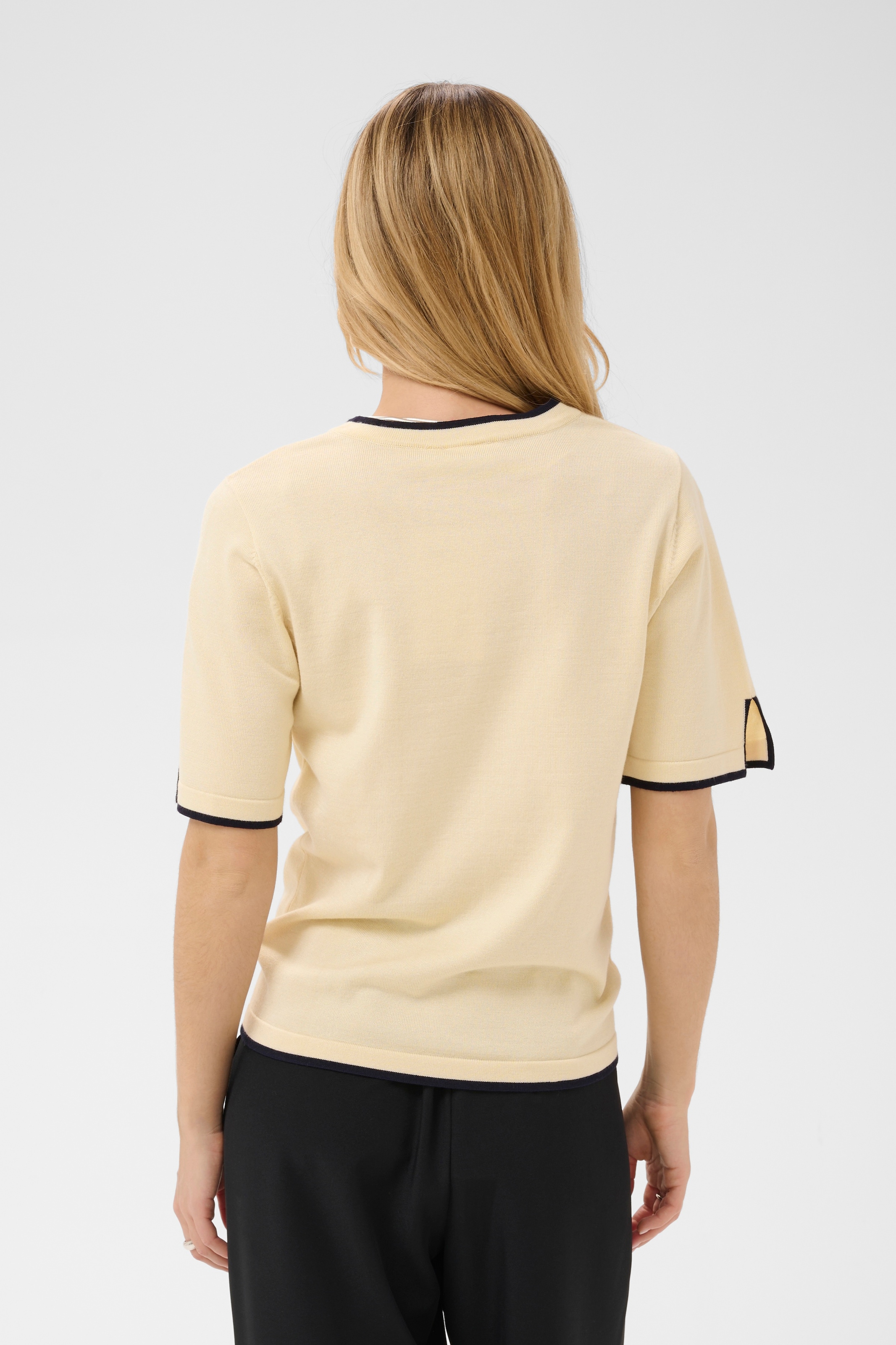 Saint Tropez Strickpullover »MilaSZ Contrast Stripe SS Pullover« Viskosemischung, Regular fit