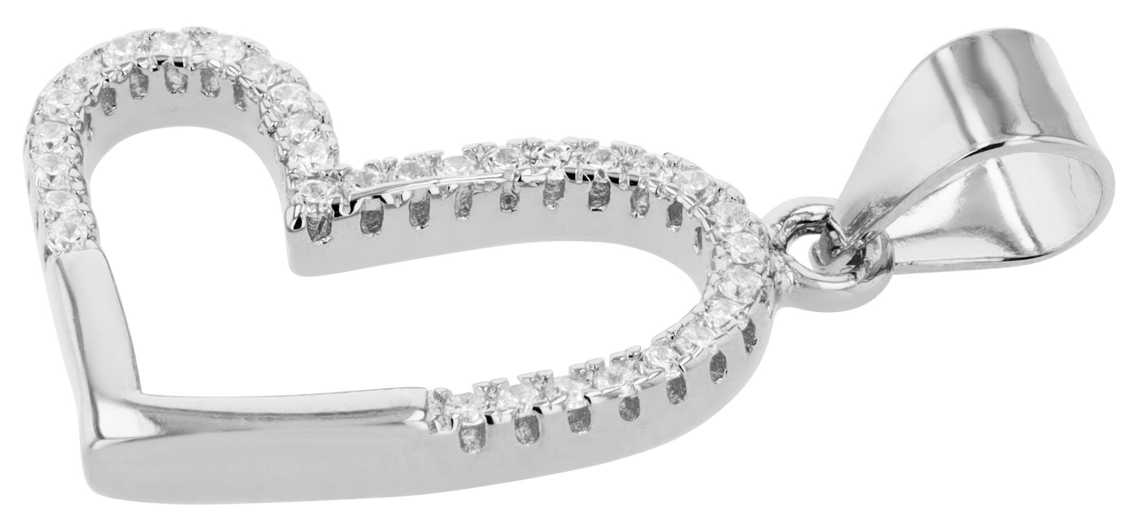 Adelia´s Herzanhänger »Damen Anhänger ¿ Herz Herzanhänger aus 925 Silber mit Zirkonia«