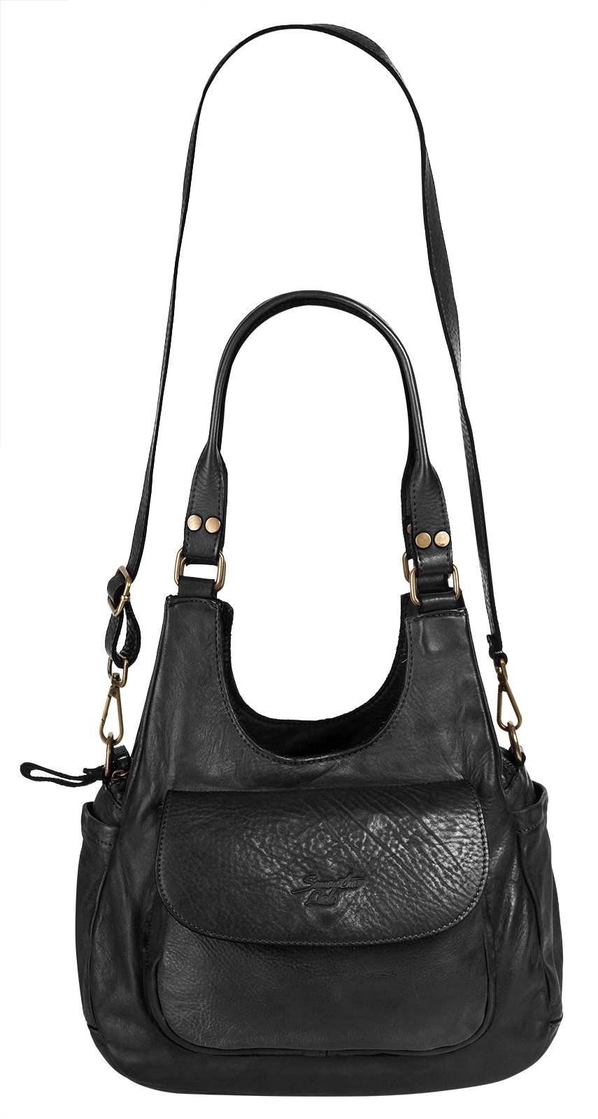 Samantha Look Umhängetasche echt Leder, Made in Italy