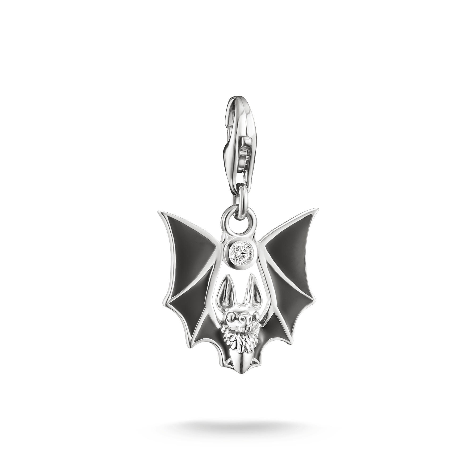 Thomas Sabo Damen Charm-Einhänger »True Romance Fledermaus-Design Charm - Original« mit Zirkonia (synth.)