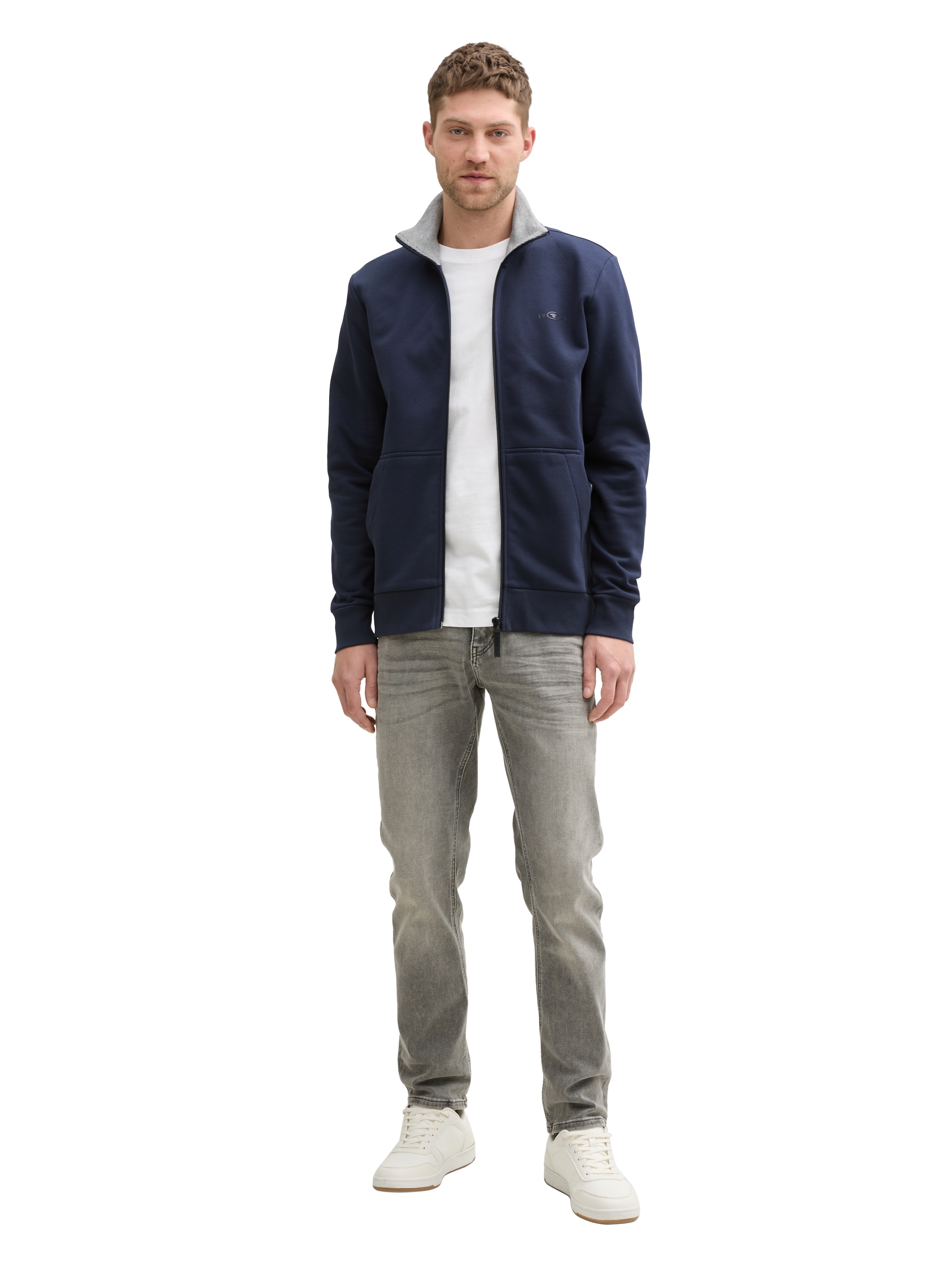 TOM TAILOR Sweatjacke, mit Logo Stickerei