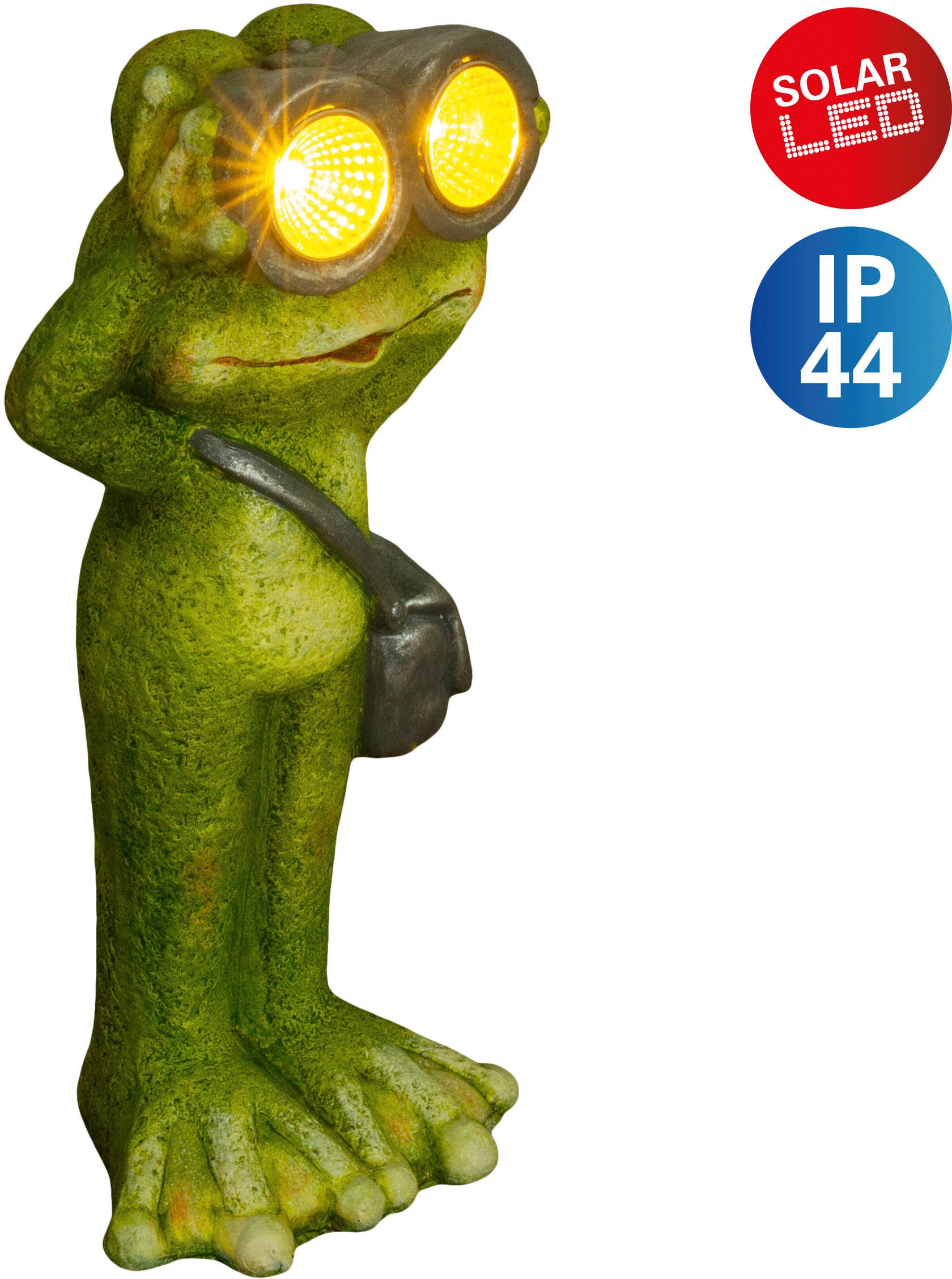 näve LED Solarleuchte »Frosch«, 1 flammig-flammig, stehender Frosch mit  Fernglas und Umhängetasche, Keramik, inkl. Akku online bei OTTO