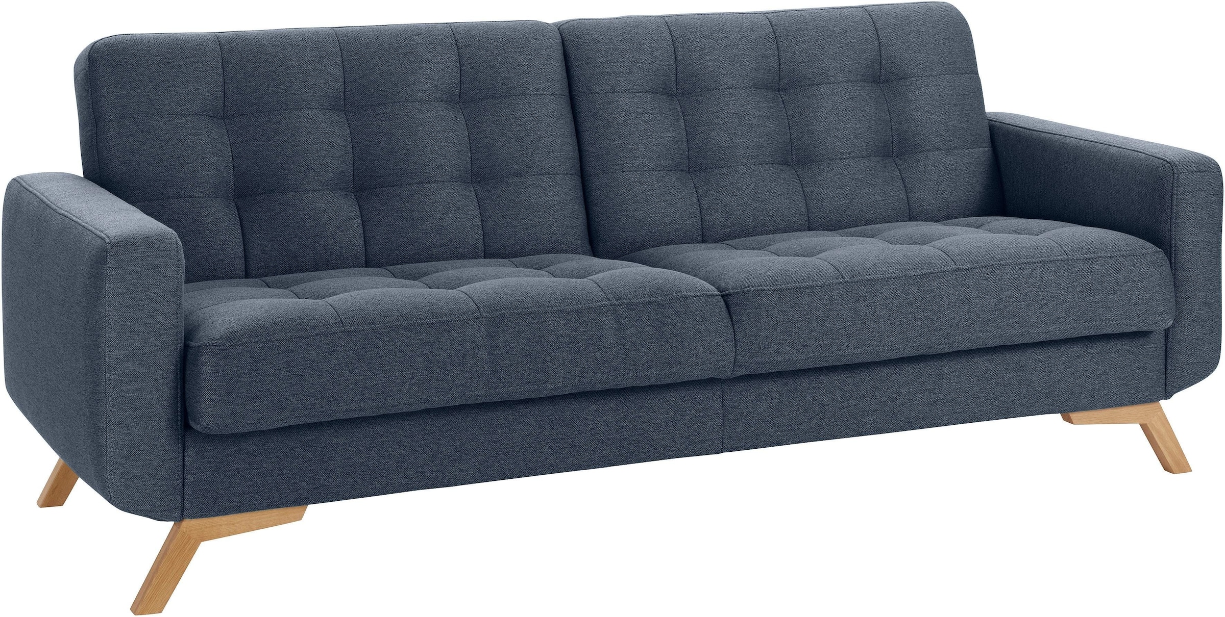 exxpo - sofa fashion 3-Sitzer »Fiord, aktuelles Design, tolle Detailverarbeitung im Sitz und Rücken«, bequem, wahlweise Kippcouch mit Bettfunktion und Bettkasten, Holzfuß