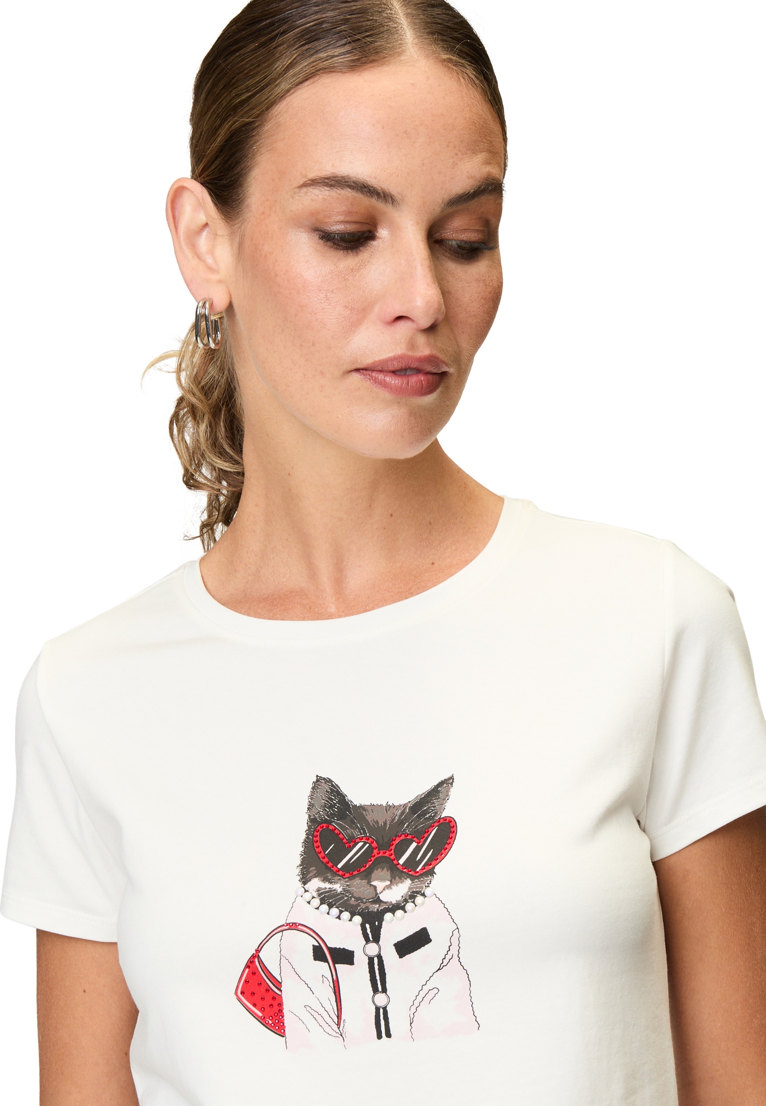 Zero T-Shirt »Jerseyshirt mit Ziersteinen«