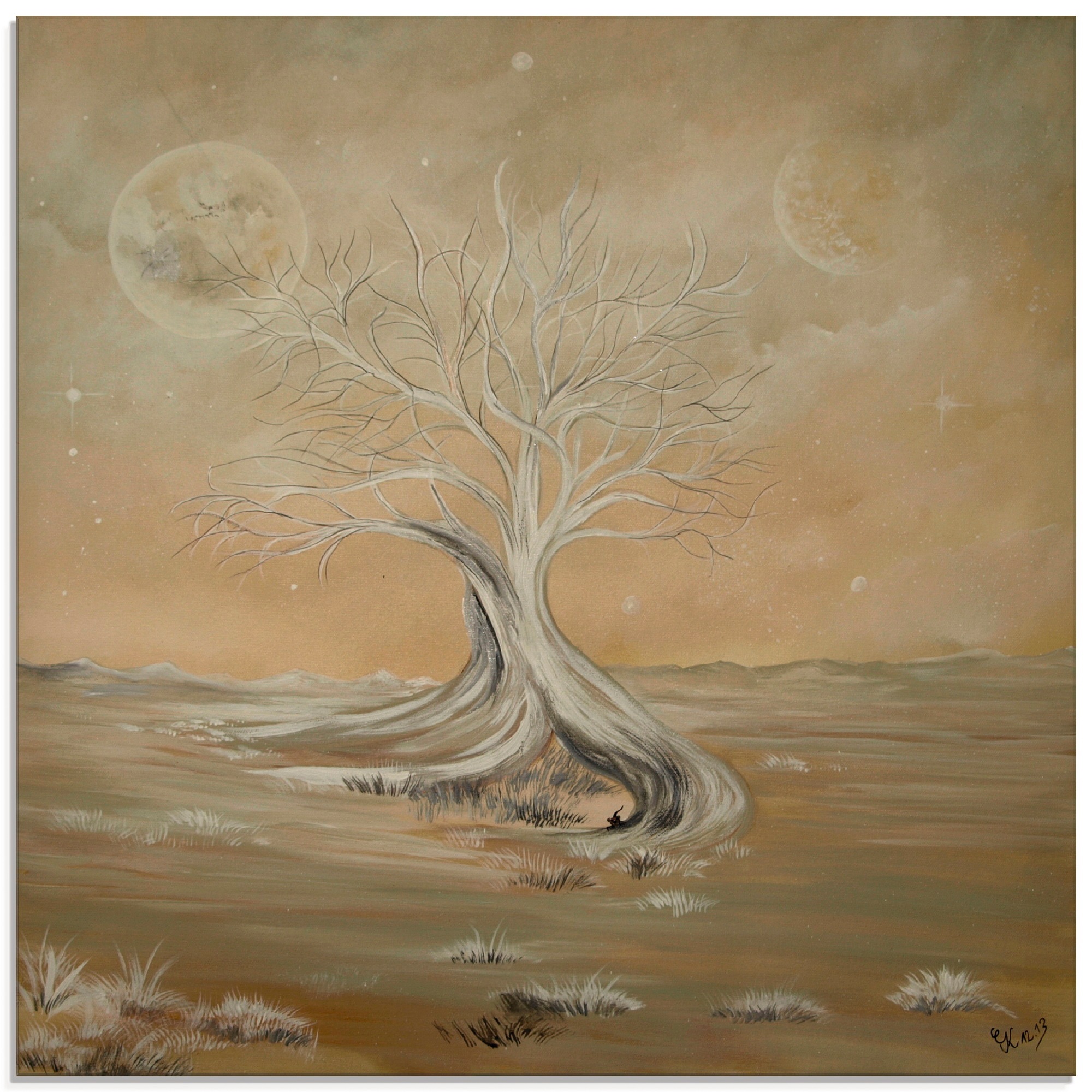 Artland Glasbild »Elfenbein Baum«, Landschaften, (1 St.)