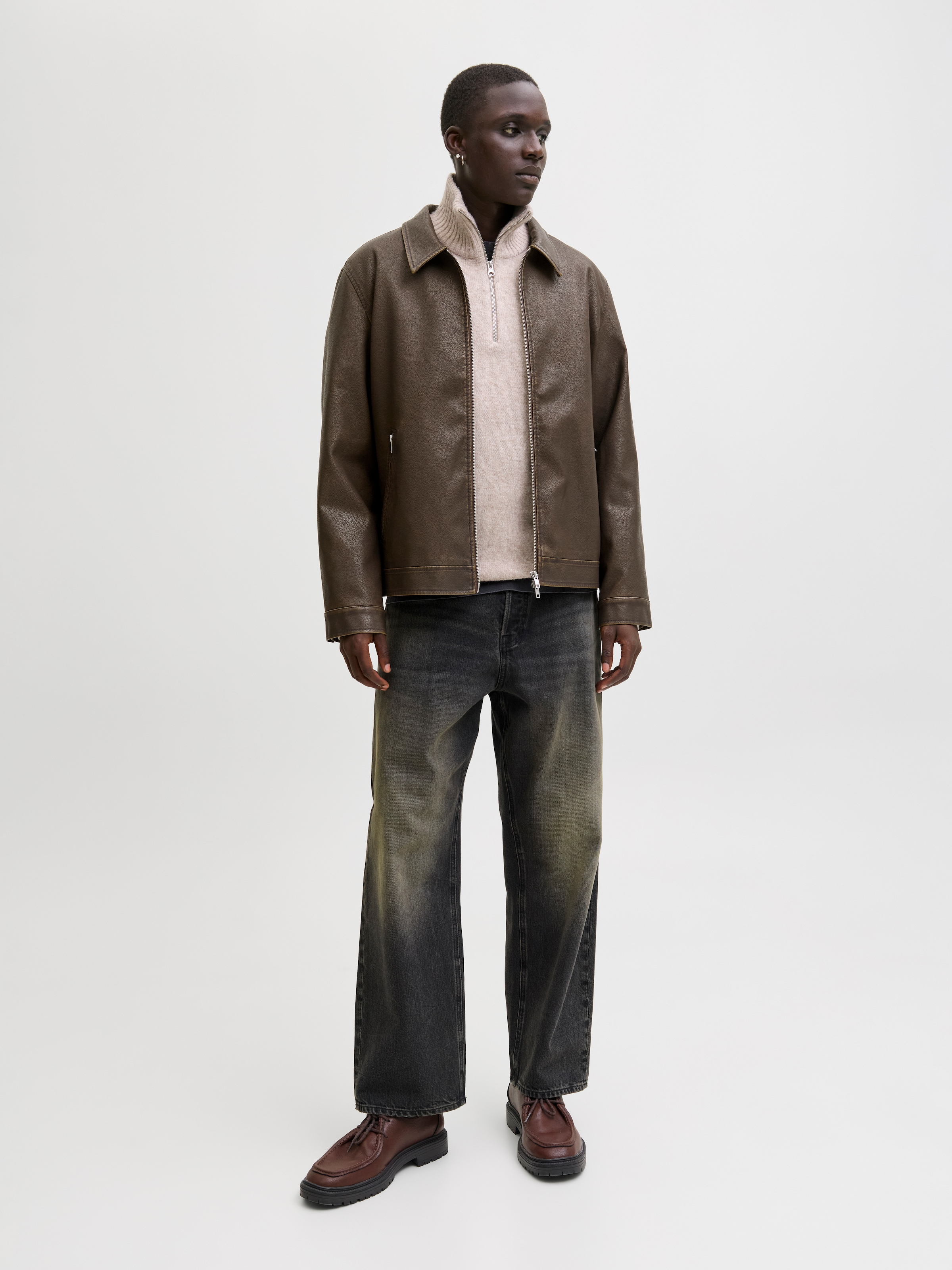 Jack & Jones Bikerjacke »JJECASABLANCA PU JACKET NOOS« ohne Kapuze mit Fronttaschen