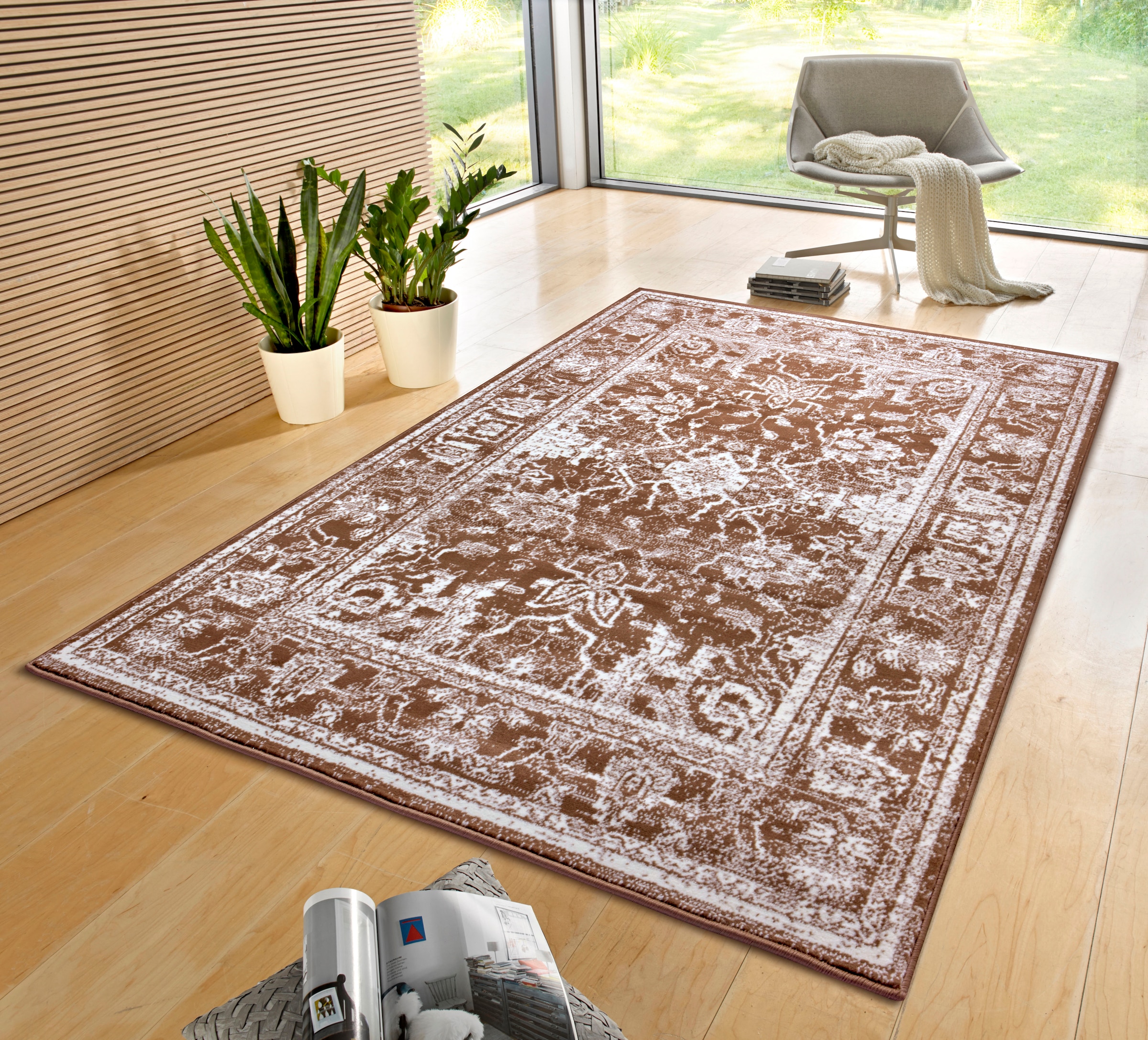 HANSE Home Teppich »Glorious«, rechteckig, 9 mm Höhe, Kurzflor, Vintage Optik und Used Look, Robust, Pflegeleicht, Gekettelt