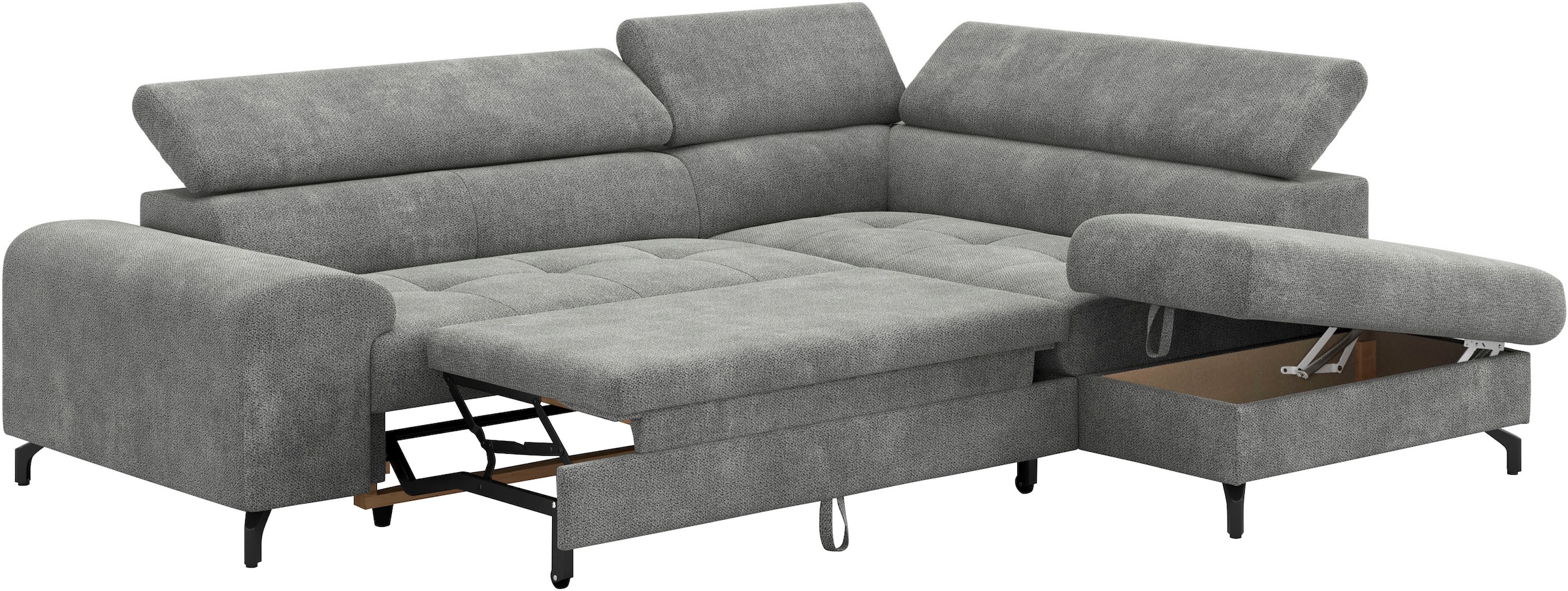 COTTA Ecksofa »Aura L-Form«, mit Schlaffunktion, Bettkasten und Kopfteilverstellung