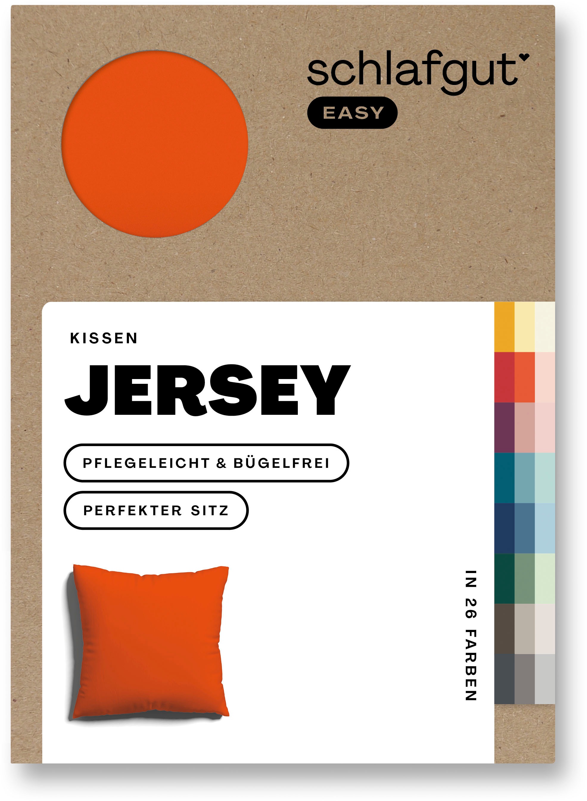 Schlafgut Kissenbezug »EASY JERSEY Kissenhülle 100% Baumwolle, weicher Edel-Jersey, bügelfrei« mit farblich angepasstem Reißverschluss, pflegeleicht, formstabil