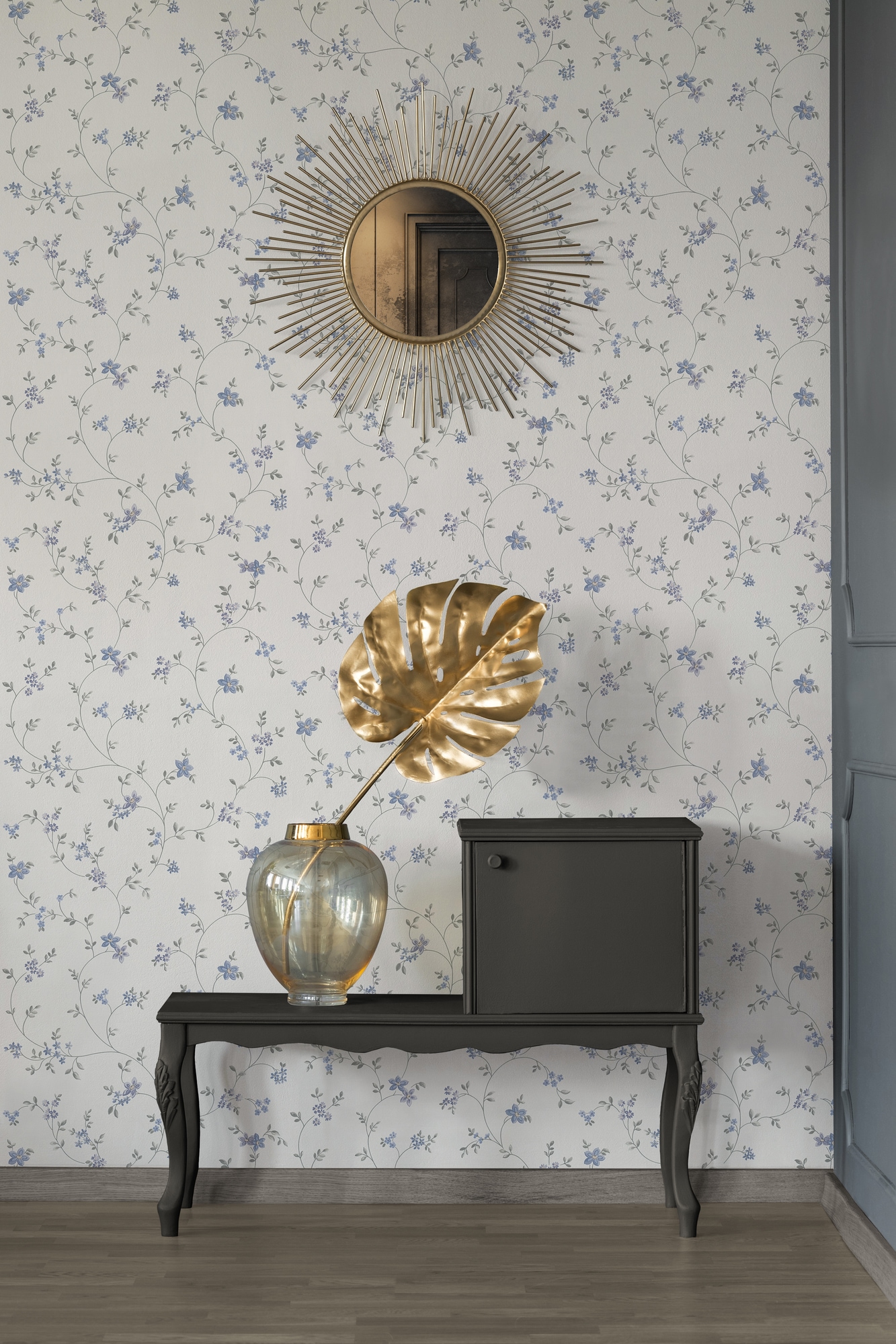 A.S. Création Vliestapete »Landhaustapete mit Blümchen« gemustert | matt | neutral leicht strukturiert Tapete Floral Blumenranke Tapeten Wohnzimmer Schlafzimmer Küche Design