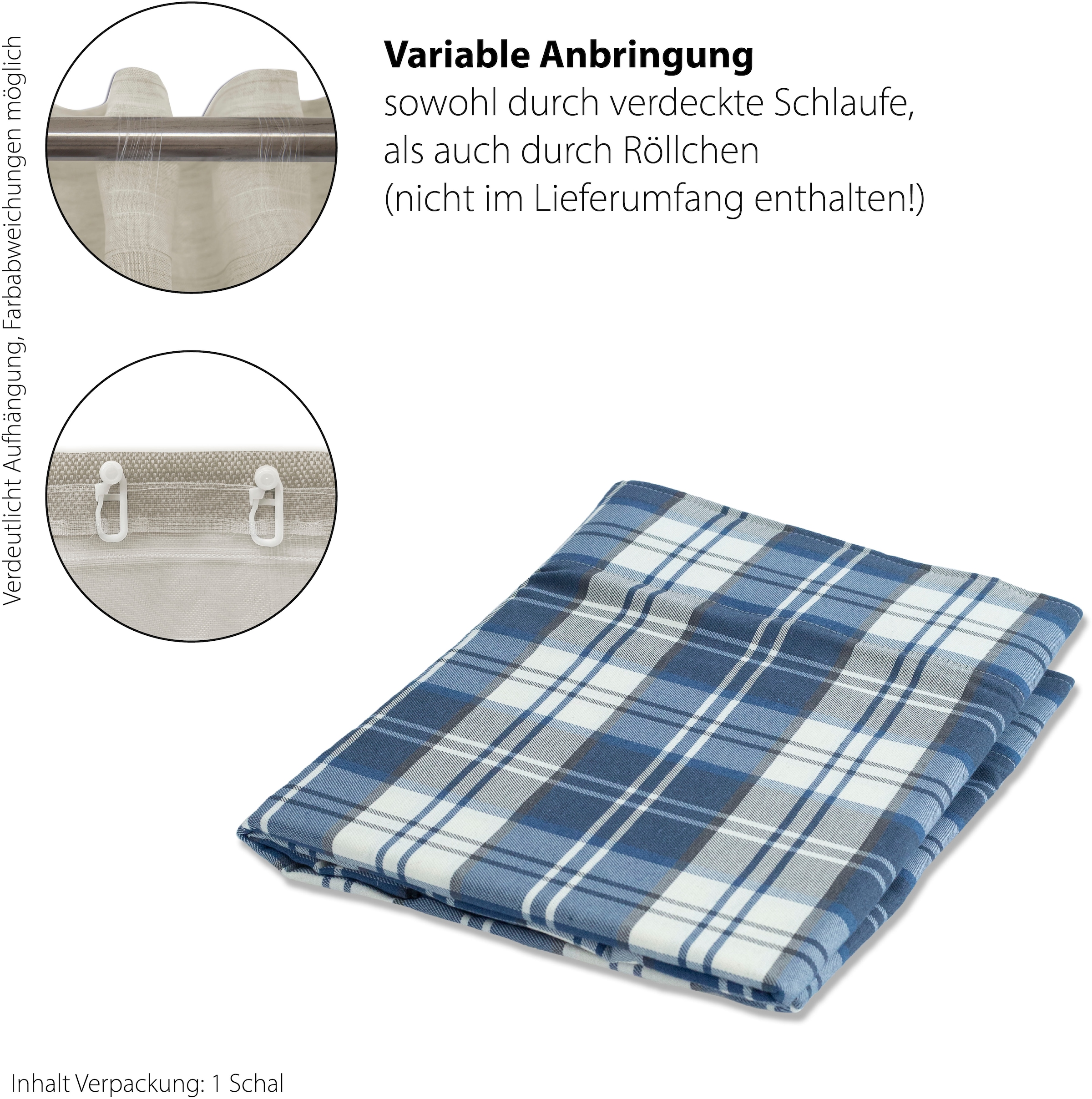 HOMING Vorhang »Aiko«, (1 St.), Vorhang, Küche, Landhaus, blickdicht
