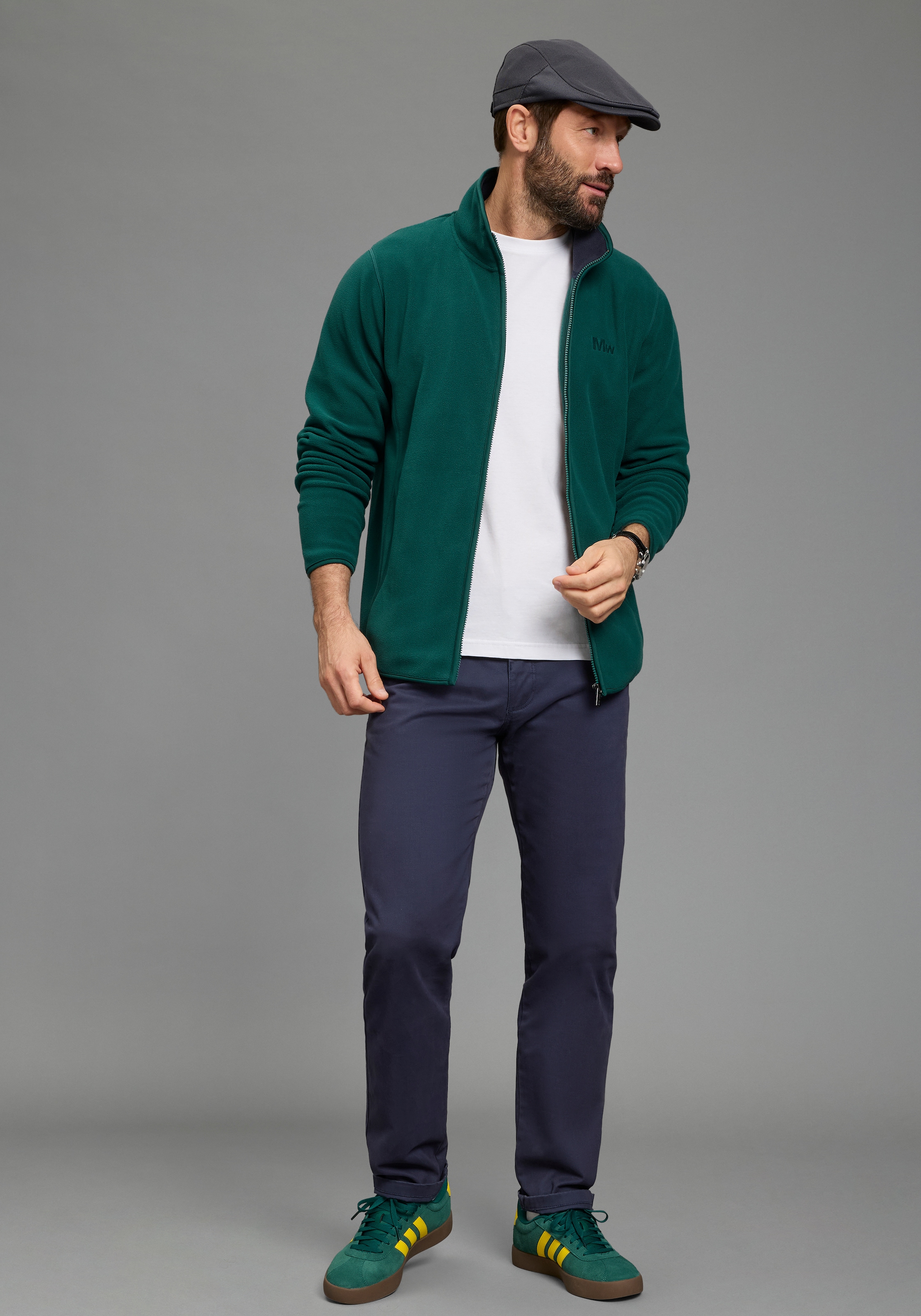 Man's World Fleecejacke für die Übergangszeit,  aus Fleece,  casual Look,  schnelltrocknend