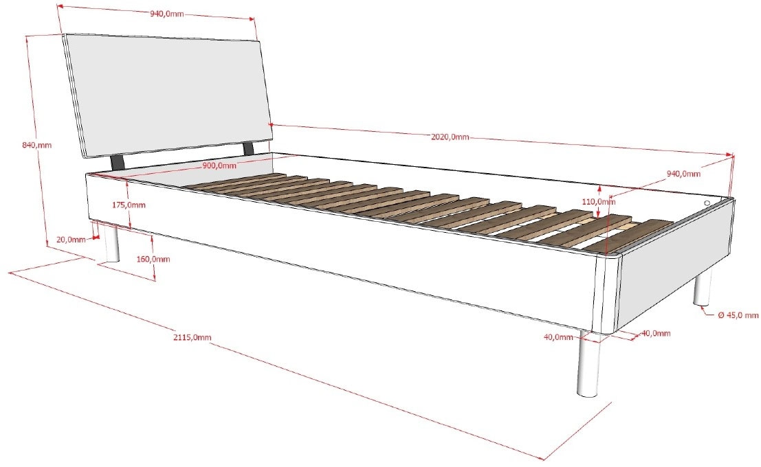 Home affaire Einzelbett »Forrest, mit oder ohne Polsterkopfteil, in modernem Design«, (Liegefläche 90x200 cm inkl. Massivholz Rolllattenrost), wahlweise in Buche oder Eiche massiv, stabil und hochwertig gebaut