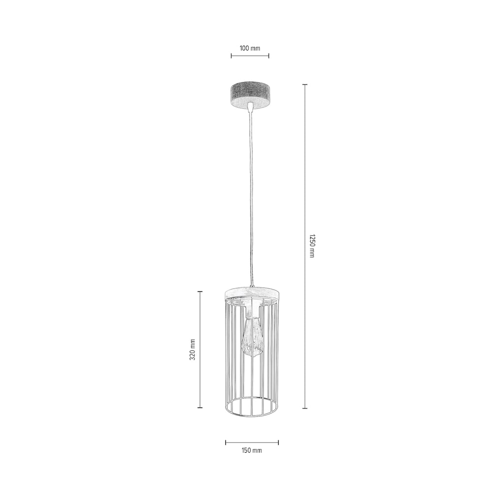 BRITOP LIGHTING Pendelleuchte »TIMEO WOOD MAX«, 1 flammig-flammig