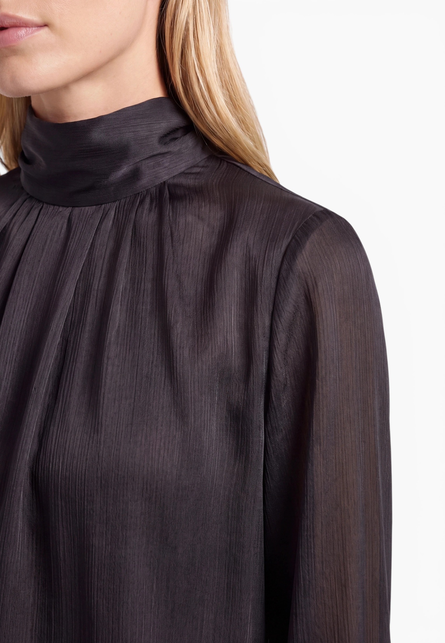 Zero Satinbluse »Satin-Bluse mit Crinkle-Effekt«