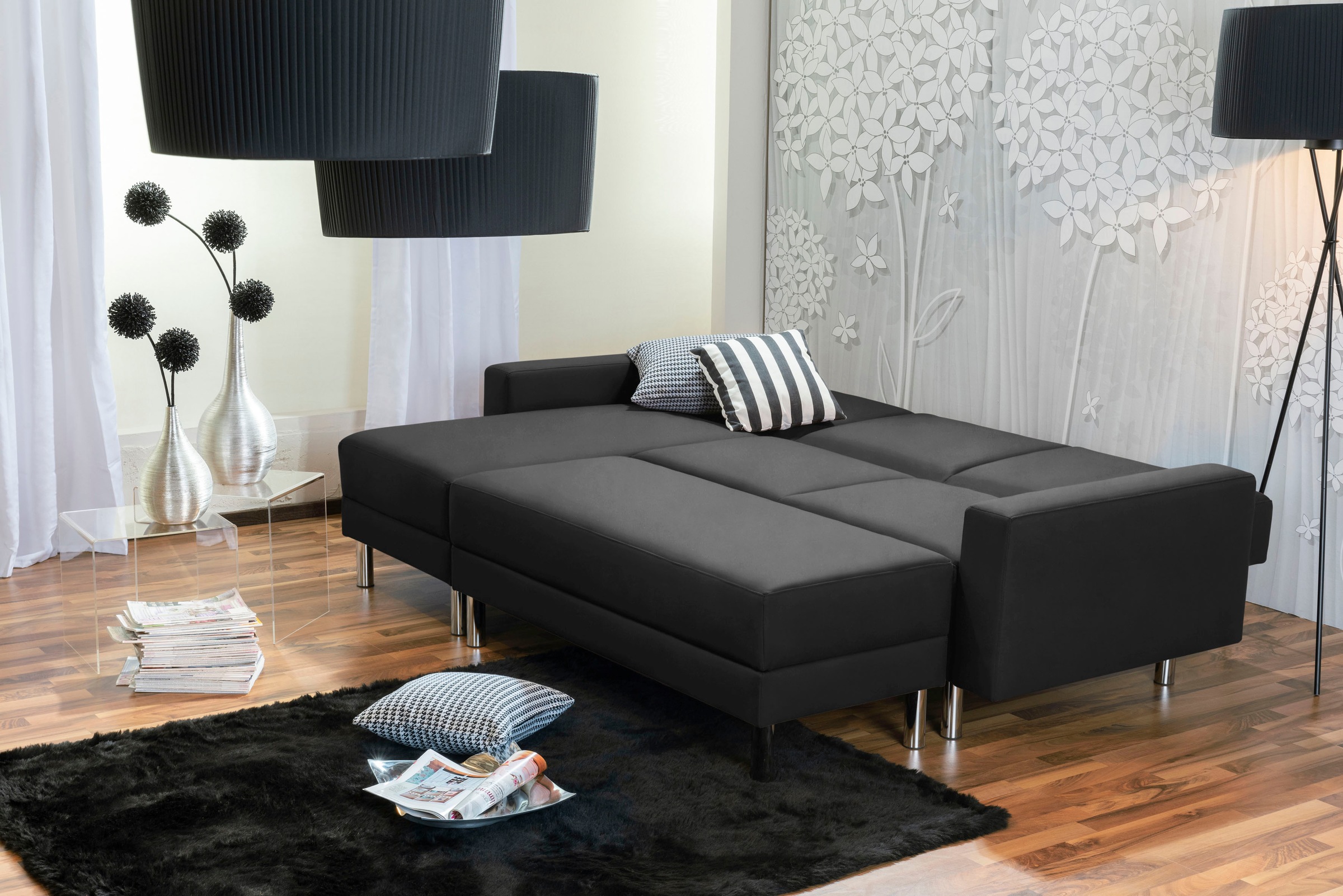 Max Winzer® Schlafsofa »Just Fresh modernes kubisches Sofa, Rückenverstellung für Sitzkomfort« Recamiere links oder rechts montierbar, elegante Metallfüße