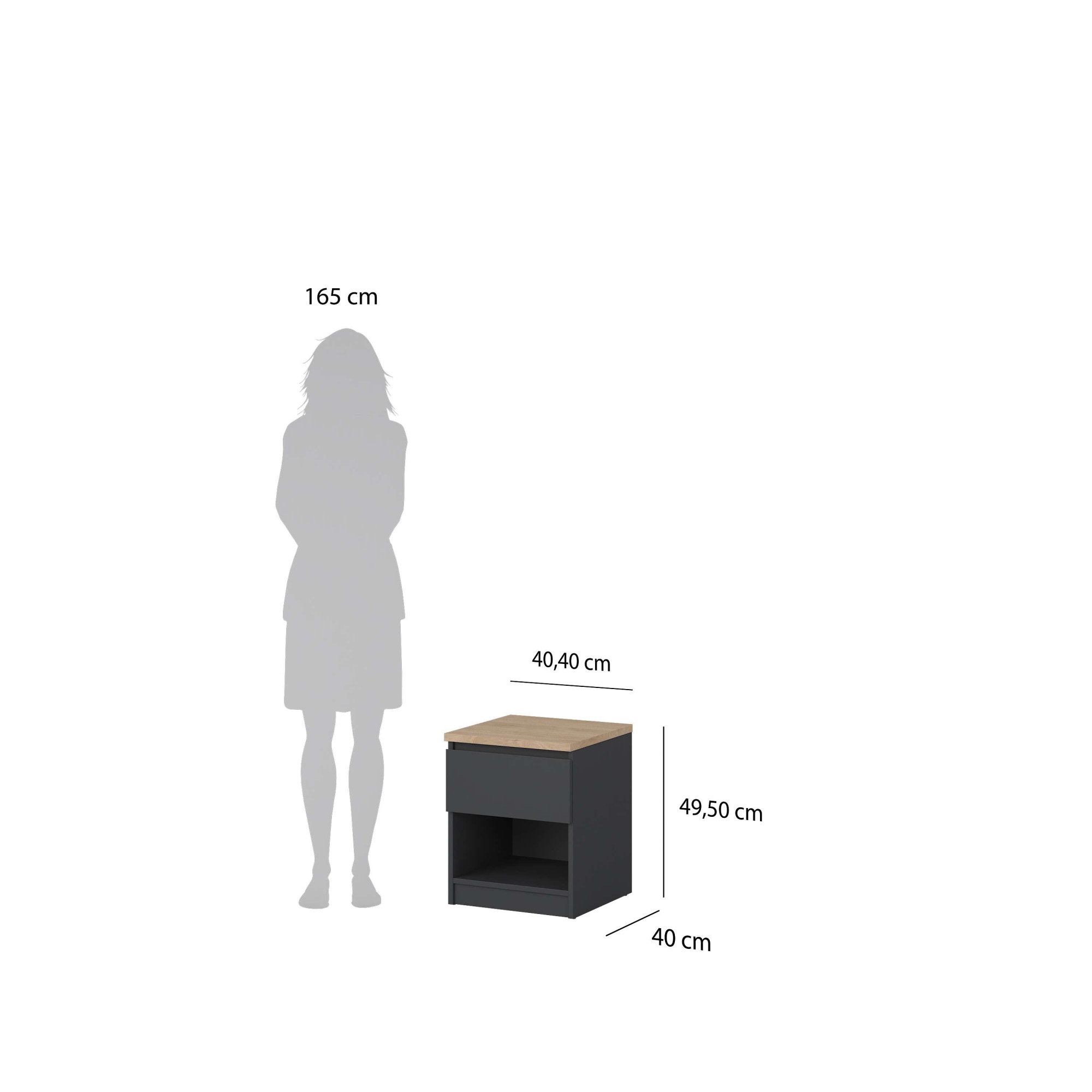 Home affaire Nachttisch »Naia, Nachtkommode, Nachtschrank, Beistelltisch« mit 1 Schublade, Breite 40 cm, Höhe 50 cm