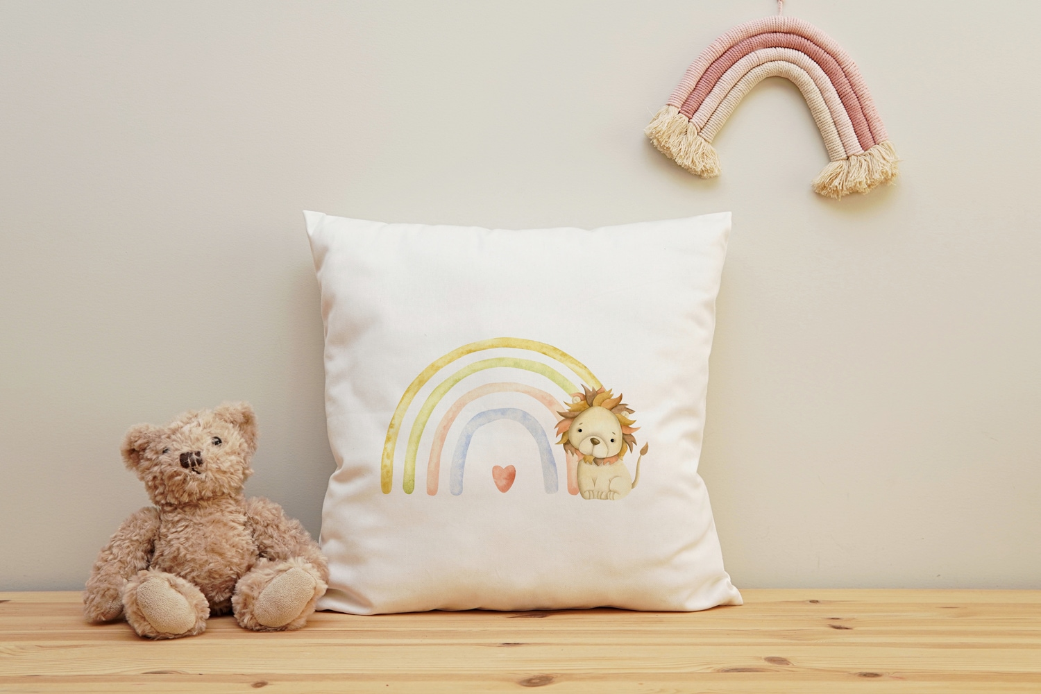 queence Dekokissen »Löwe und Regenbogen«, Kissenhülle mit HD Premium Druck, geruchsneutral, 40x40cm