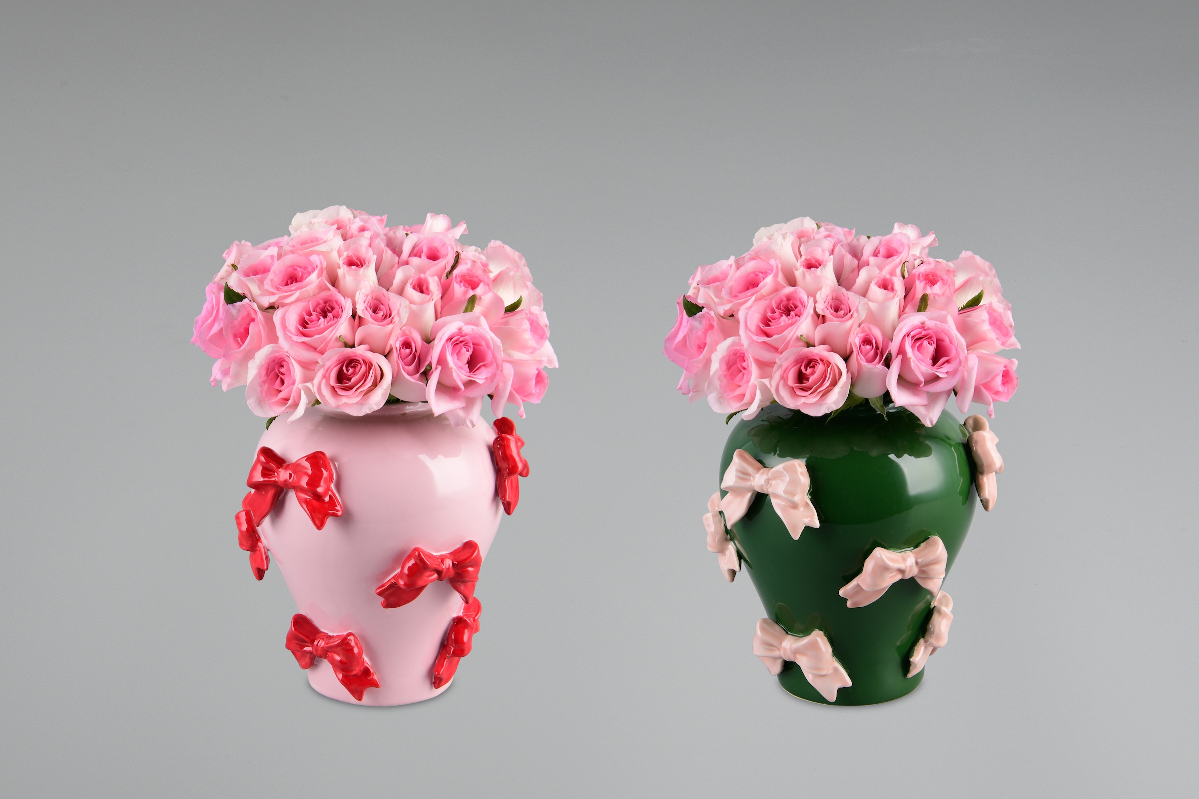 MIRRORS AND MORE Dekovase »BAILY« Bunte Dekovase mit Schleifen