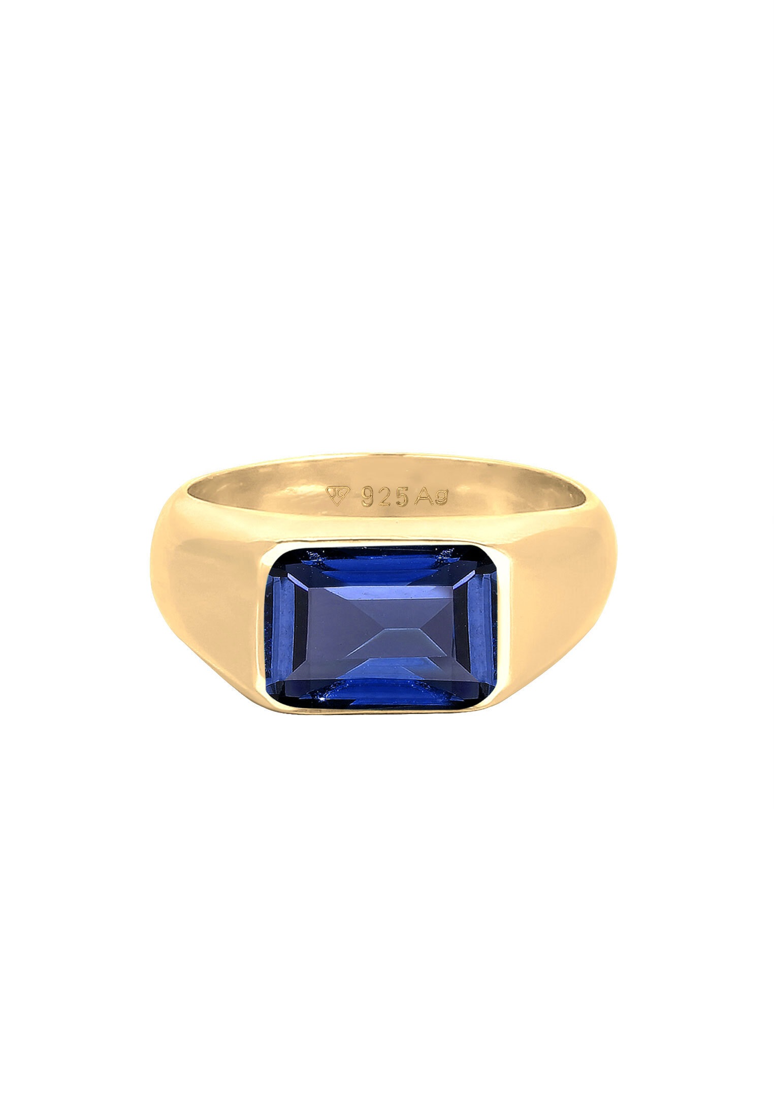Elli Premium Siegelring »Ring Siegelring Saphir Dunkelblau 925 Sterling Silber«