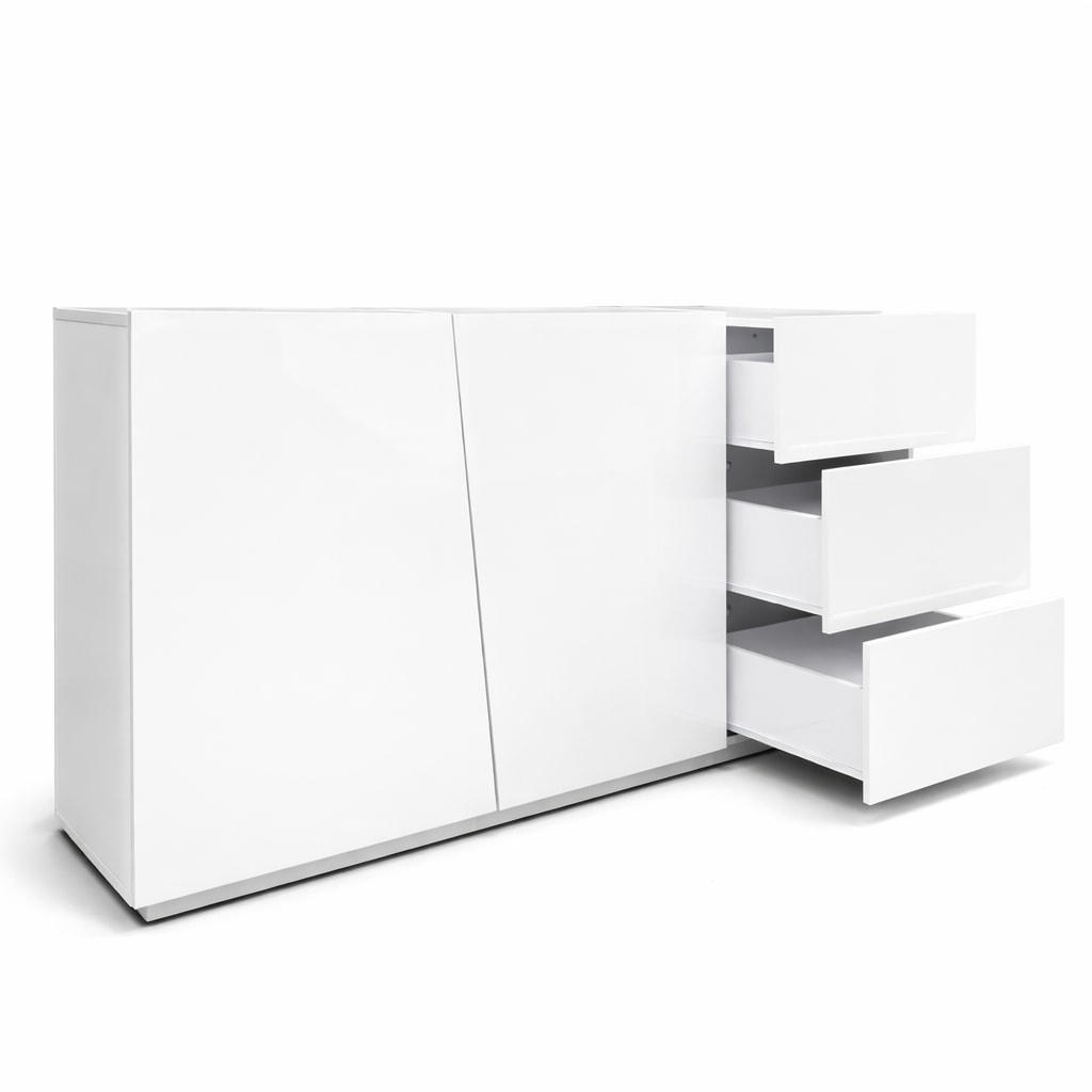 OTTO home Kommode »San Remo, Kombikommode, Sideboard, mit viel Stauraum, Hochglanz« Moderne Kommode, UV-lackiert, grifflos, push-to-open-Funktion, B=180cm
