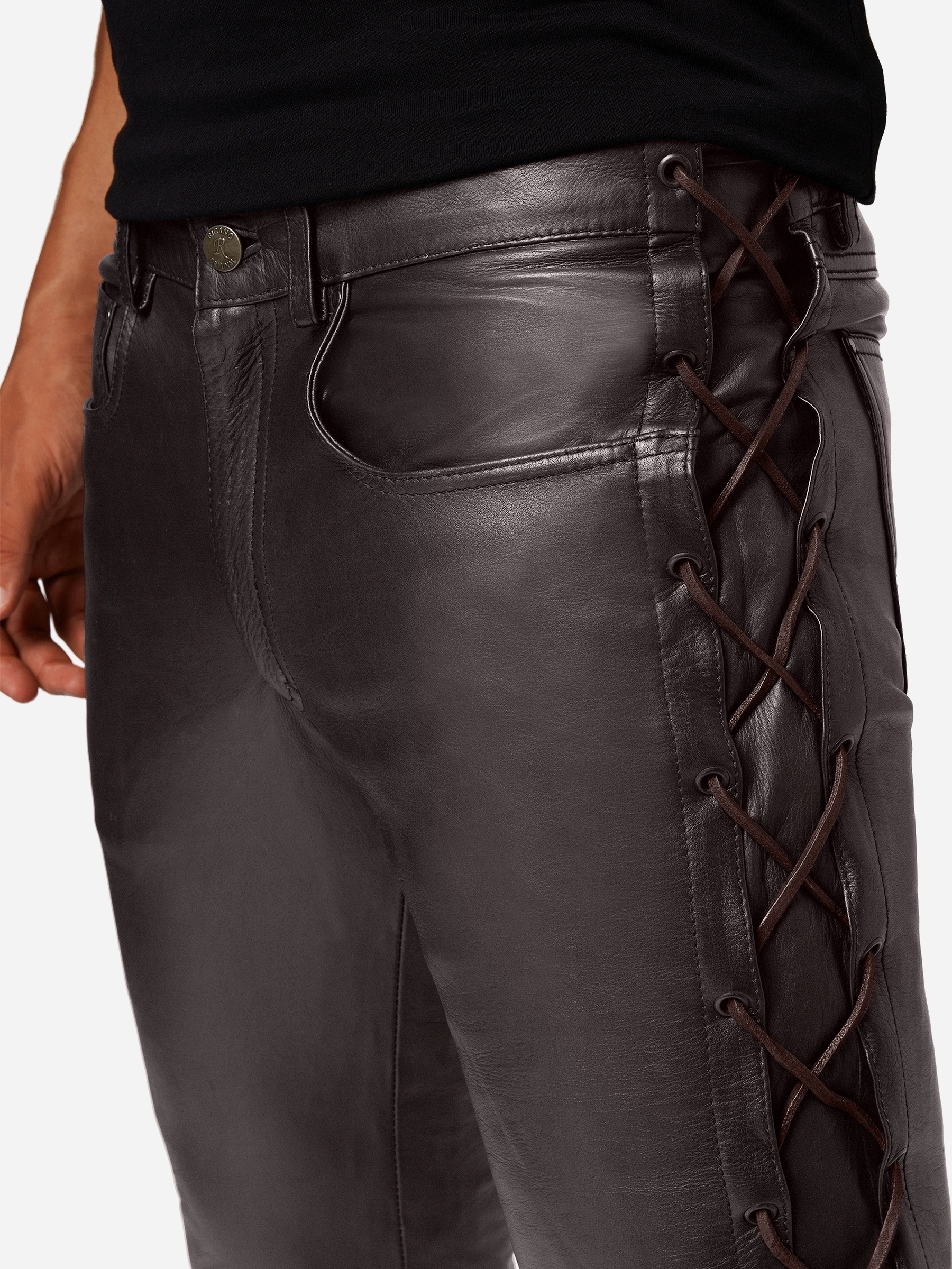 RICANO Lederhose »Lederhose Cow Waxy (geschnürt)«  Handgefertigt aus echtem Leder