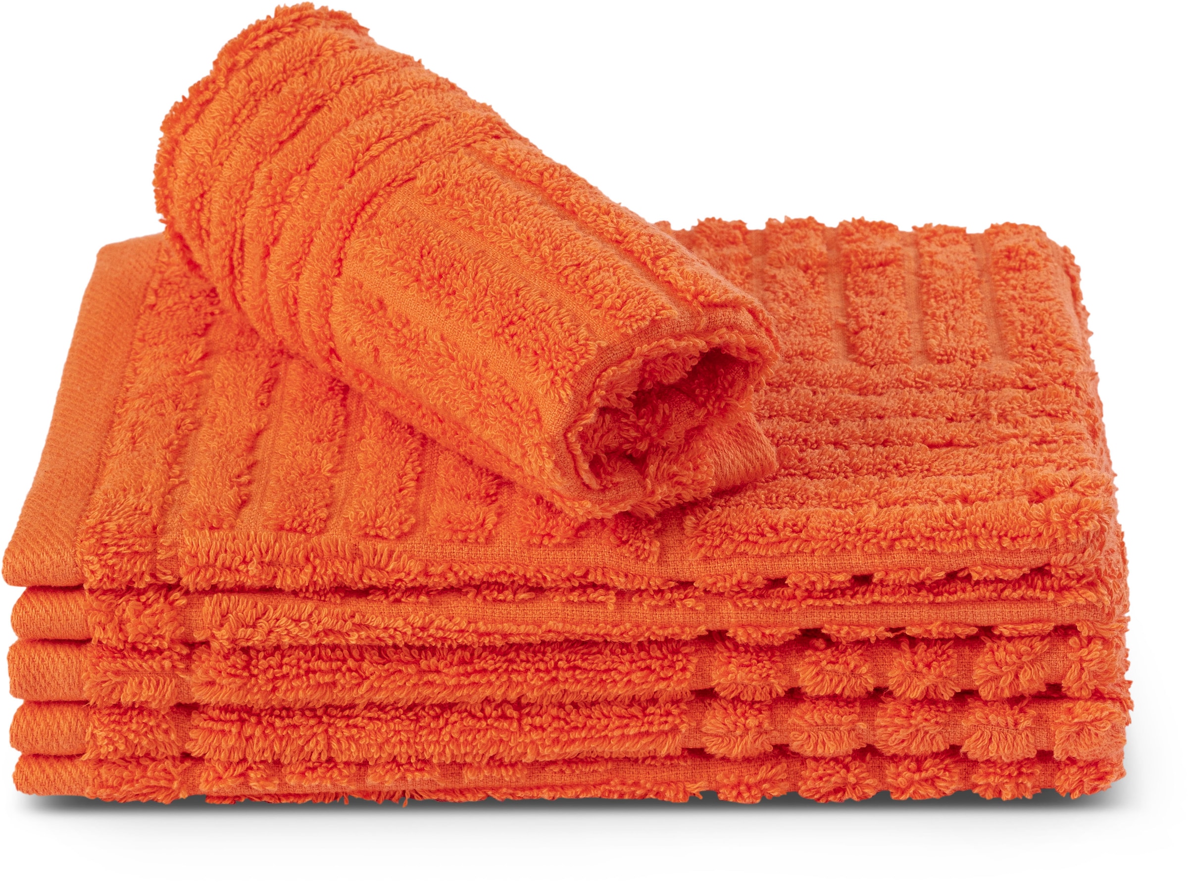 Ross Waschhandschuh »CARRE« 100% Baumwolle in orange, Größe B/L: 16 cm x 22 cm