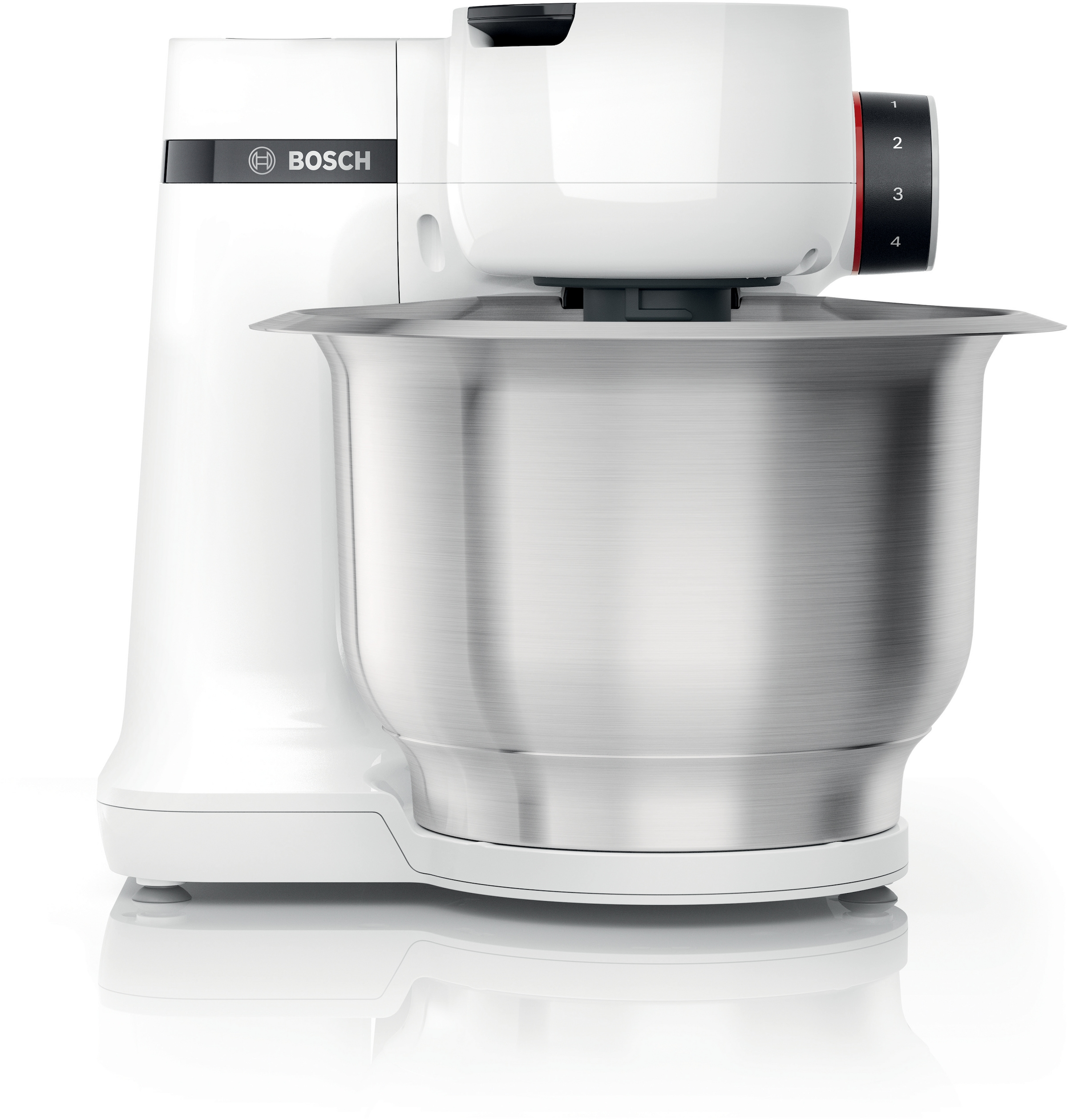 BOSCH Küchenmaschine »MUMS2EB01 MUM Serie 2«, Durchlaufschnitzler, 3 Reibescheiben, Patisserieset Edelstahl