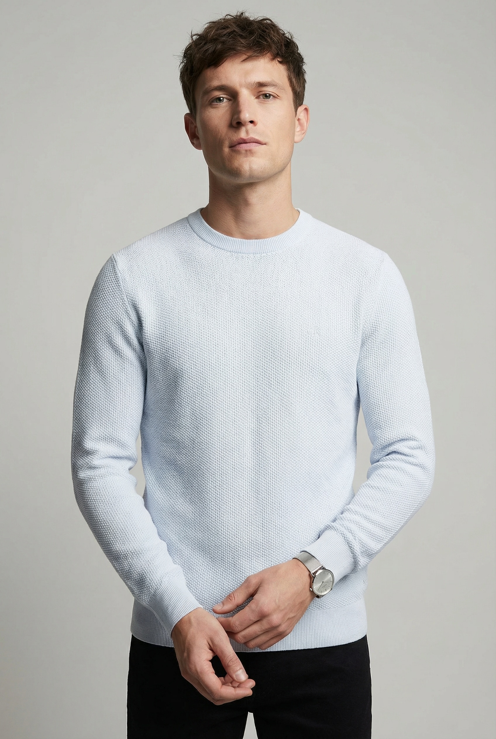 Calvin Klein Rundhalspullover »LS TEXTURED COTTON CREWNK SWEATE« Regular fit mit Rundhalsausschnitt