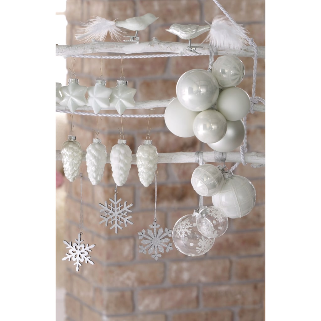 MAGIC by Inge Weihnachtsbaumklammer »Magic - Just White, Weihnachtsdeko, Christbaumschmuck«, (Set, 6 tlg.)