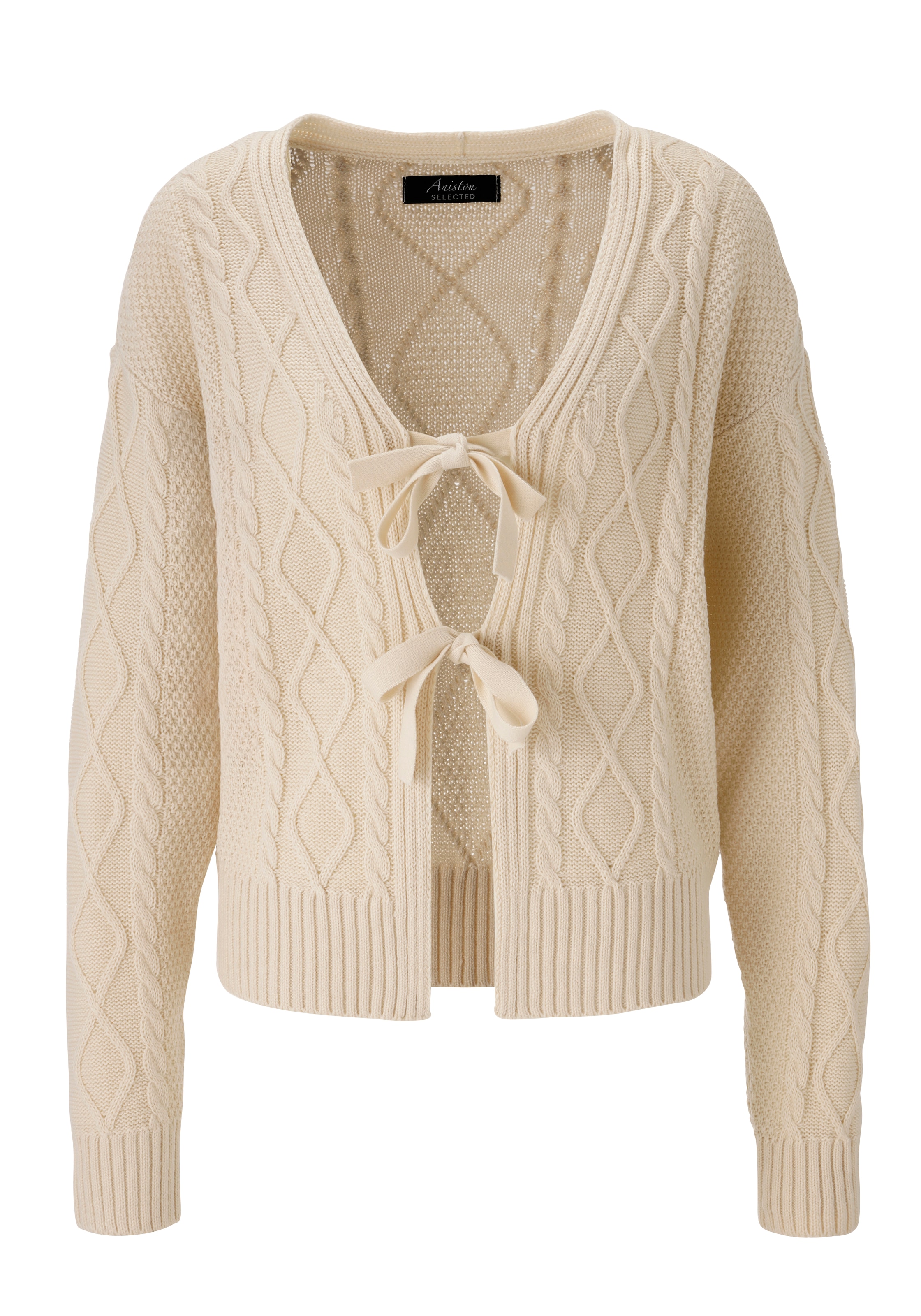 Aniston SELECTED Strickjacke, mit Zopf- und Rautenmuster - NEUE KOLLEKTION