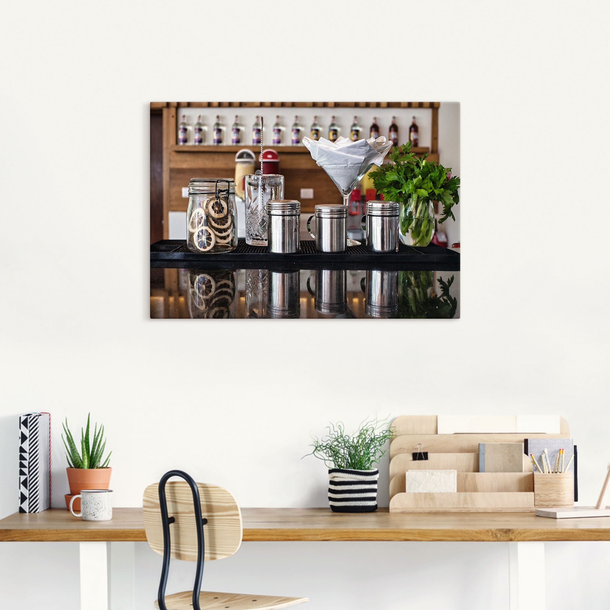 Artland Wandbild »Bartheke Cocktail Mixing«, Cocktail, (1 St.), als Leinwandbild, Poster in verschied. Größen