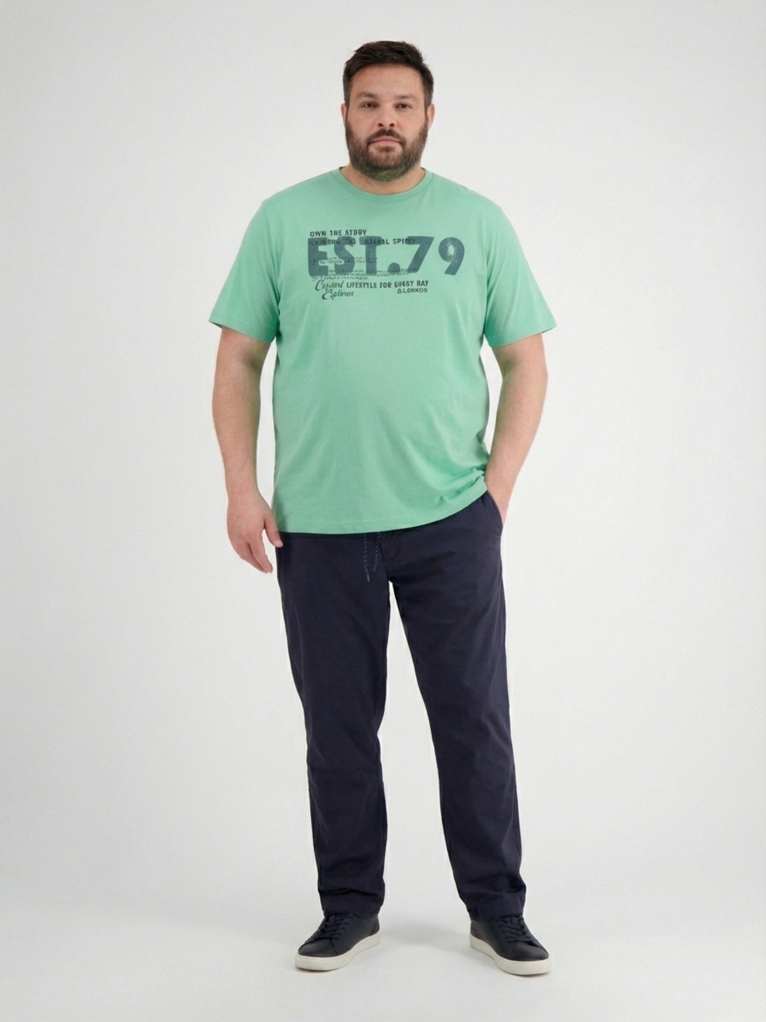 LERROS T-Shirt »T-Shirt mit Brustprint, Grosse Grössen«