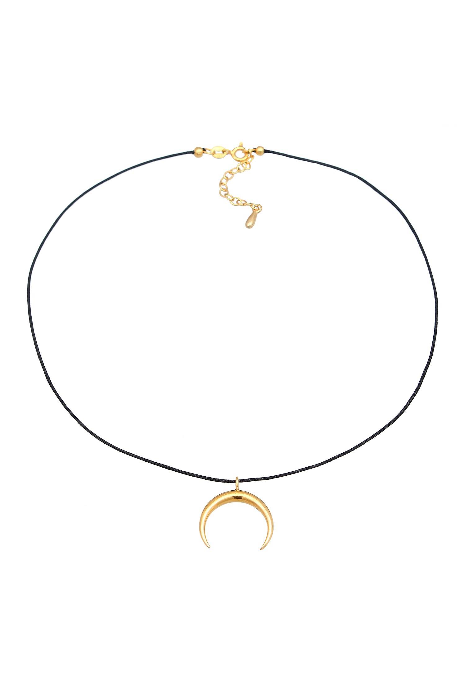 Elli Choker »Halskette Choker Nylon Halbmond Sichel 925 Silber«