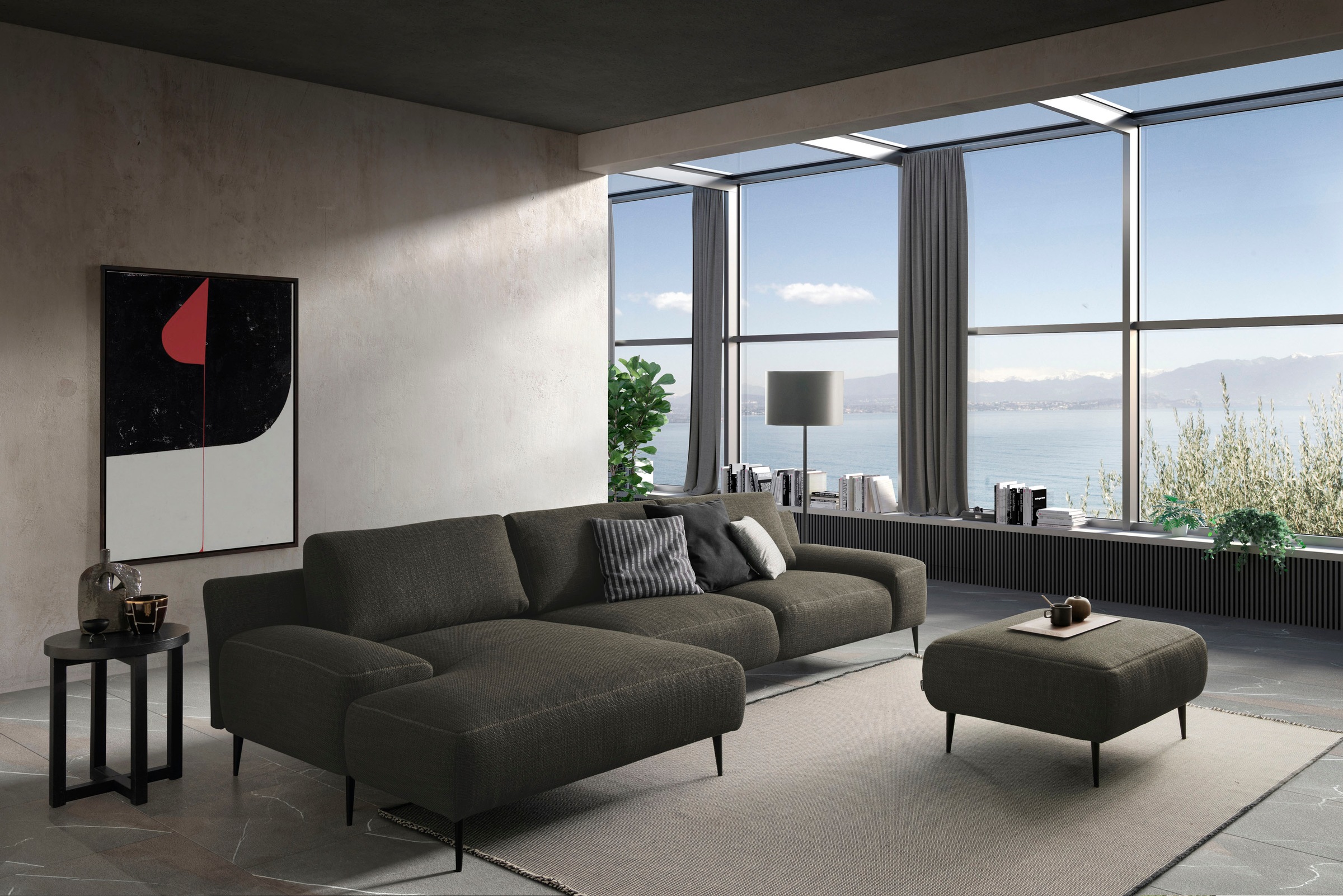 designwerk Hocker »Forma, zeitloser Desighocker mit aktuellem Fuß«, in hochwertiger Verarbeitung & tollem Sitzkomfort