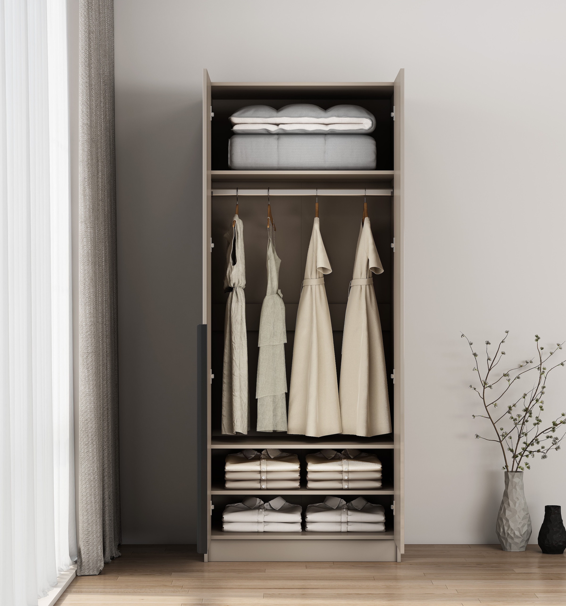 OTTO home Kleiderschrank »Annor Schlafzimmerschrank Breite 82cm hochglanz Schrank Garderobe«