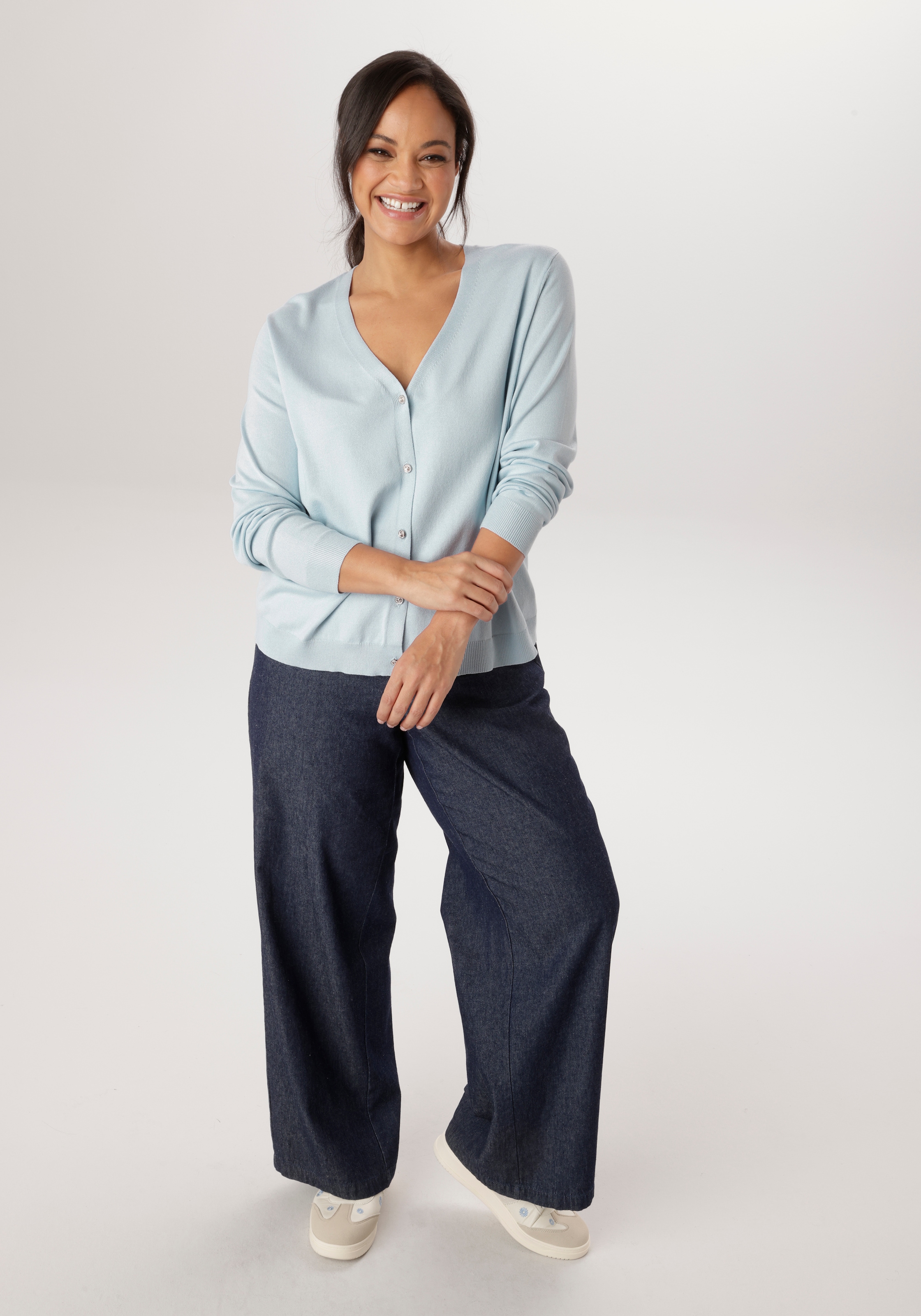 Aniston PLUS Strickjacke mit edlen Knöpfen - NEUE KOLLEKTION