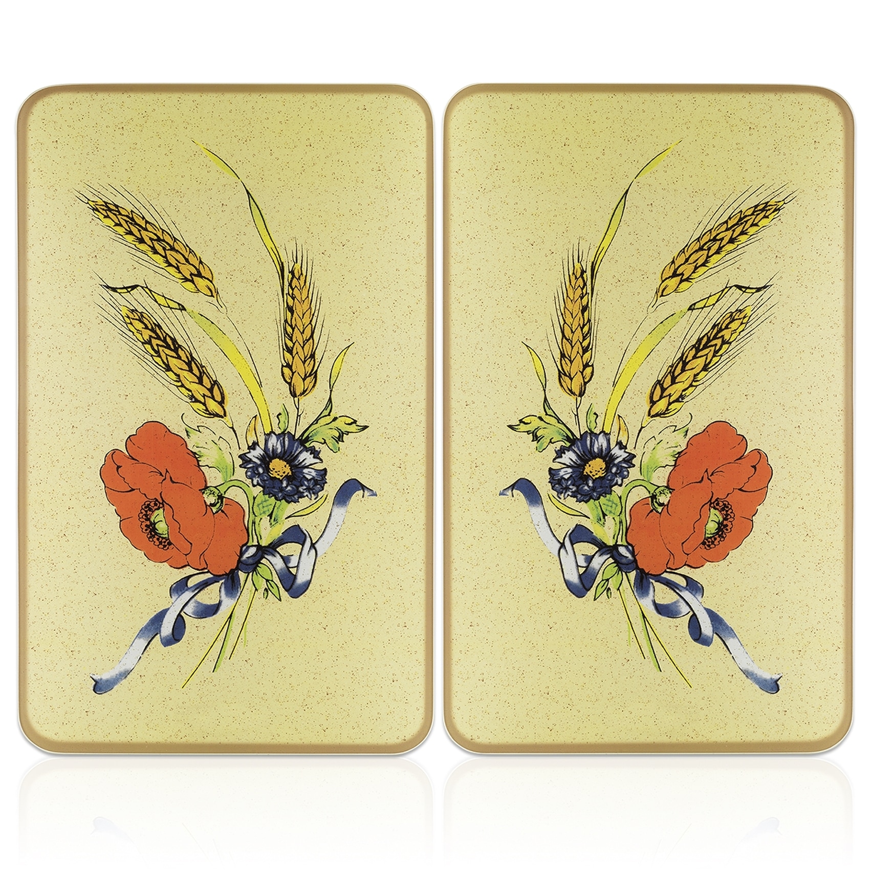 Maximex Herd-Abdeckplatte »Universal Modell Kornblumen«, (Set, 2 tlg.), Herdabdeckung für alle Herdarten, kratzfest, mit rutschfesten Füßen