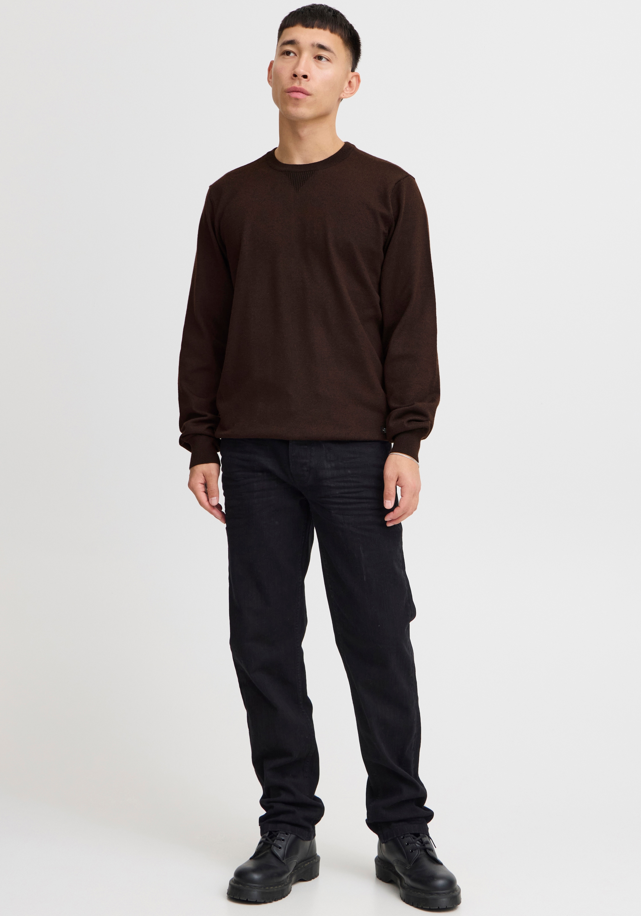 Blend Rundhalspullover »Pullover« Kunstfaser,