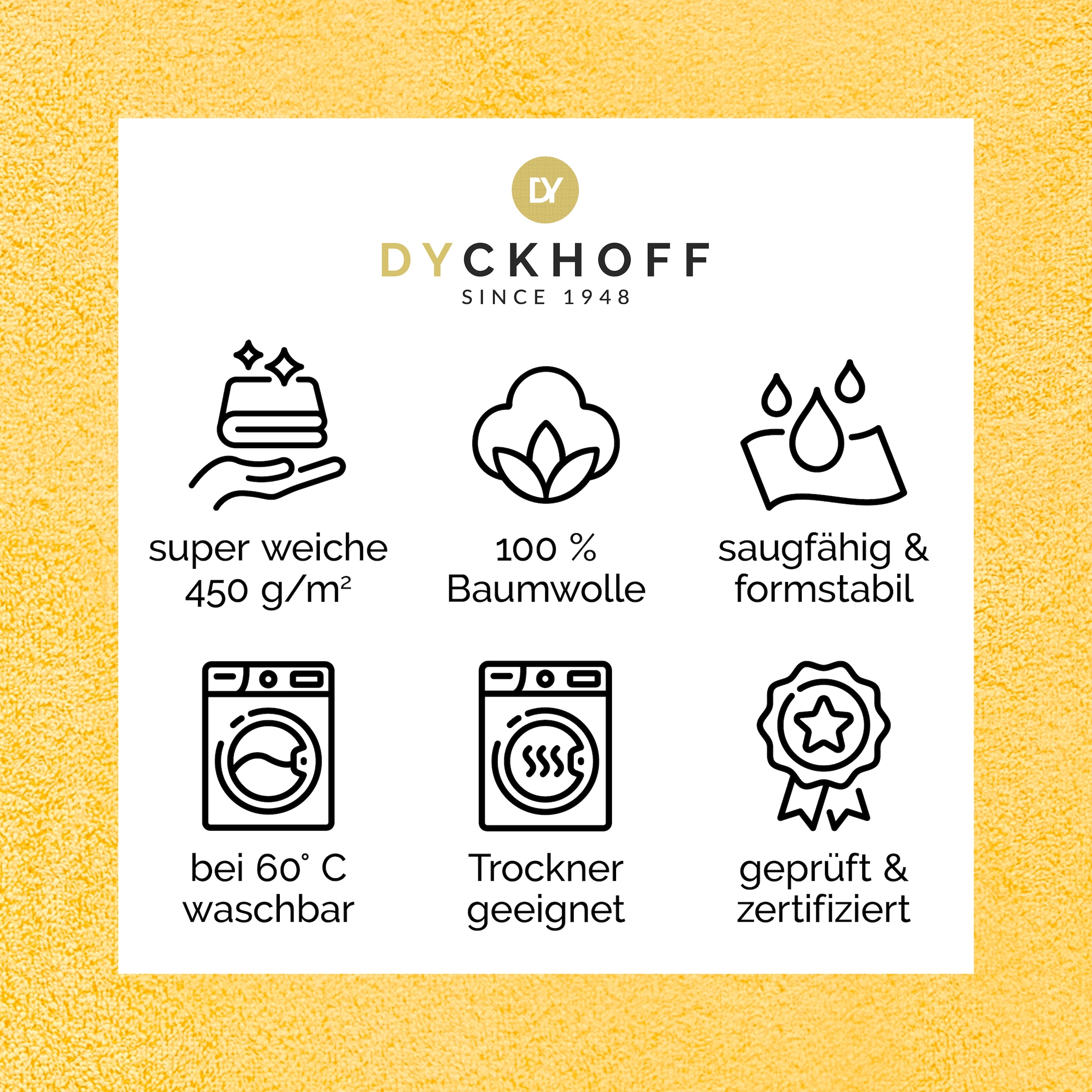 Dyckhoff Handtuch Set »Pure Natural Uni« Set 6 Frottier BIO Baumwolle, GOTS