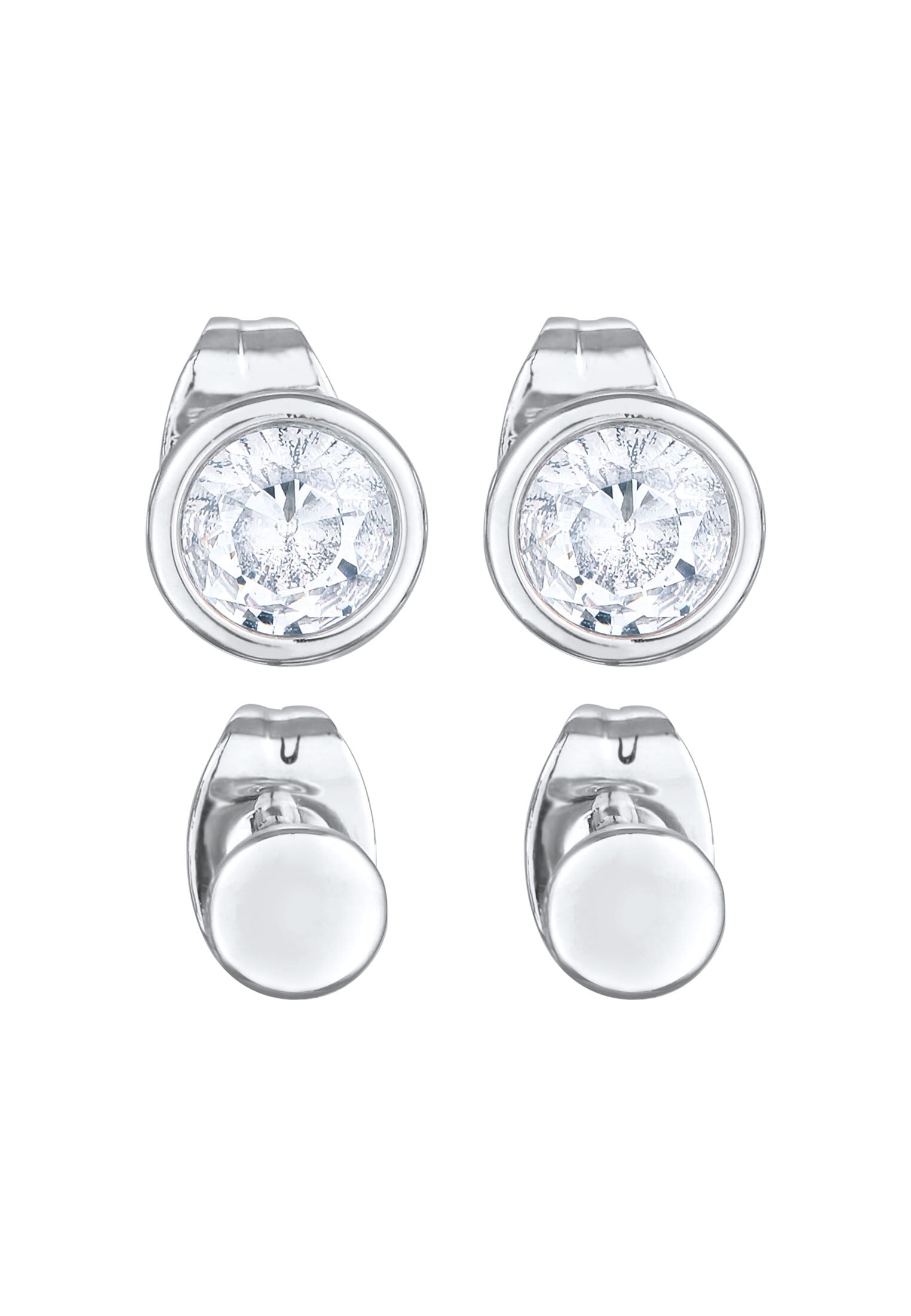 Elli Ohrstecker-Set »Ohrringe 2er-Set Ohrstecker Kristalle Plättchen Farbe Silber«