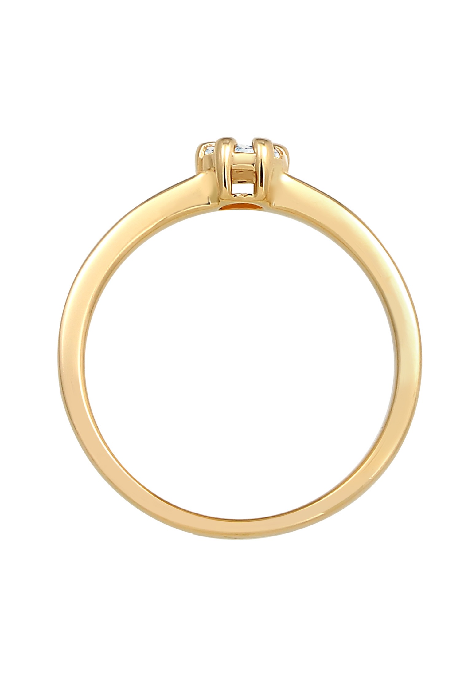 Elli DIAMONDS Verlobungsring »Ring Diamant Weiß Brillantschliff (0.12 ct) 585 Gelbgold«