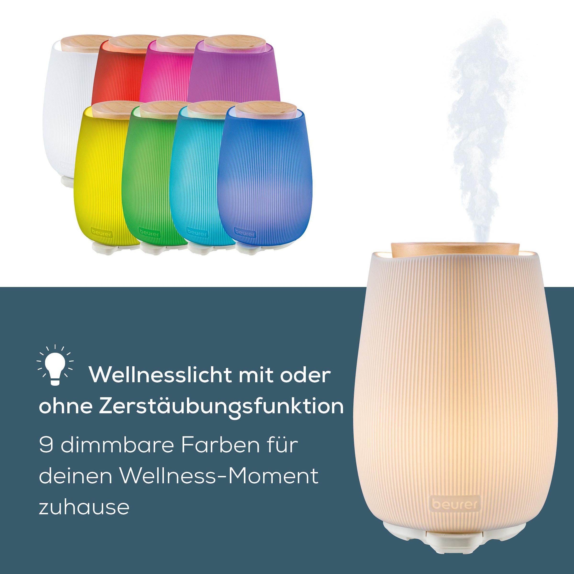 BEURER Diffuser »LA 45 Aroma Diffuser mit zweistufiger Vernebelung« 0,14 l Wassertank Elegantes Design, zur Raumbeduftung mit Aromaölen geeignet